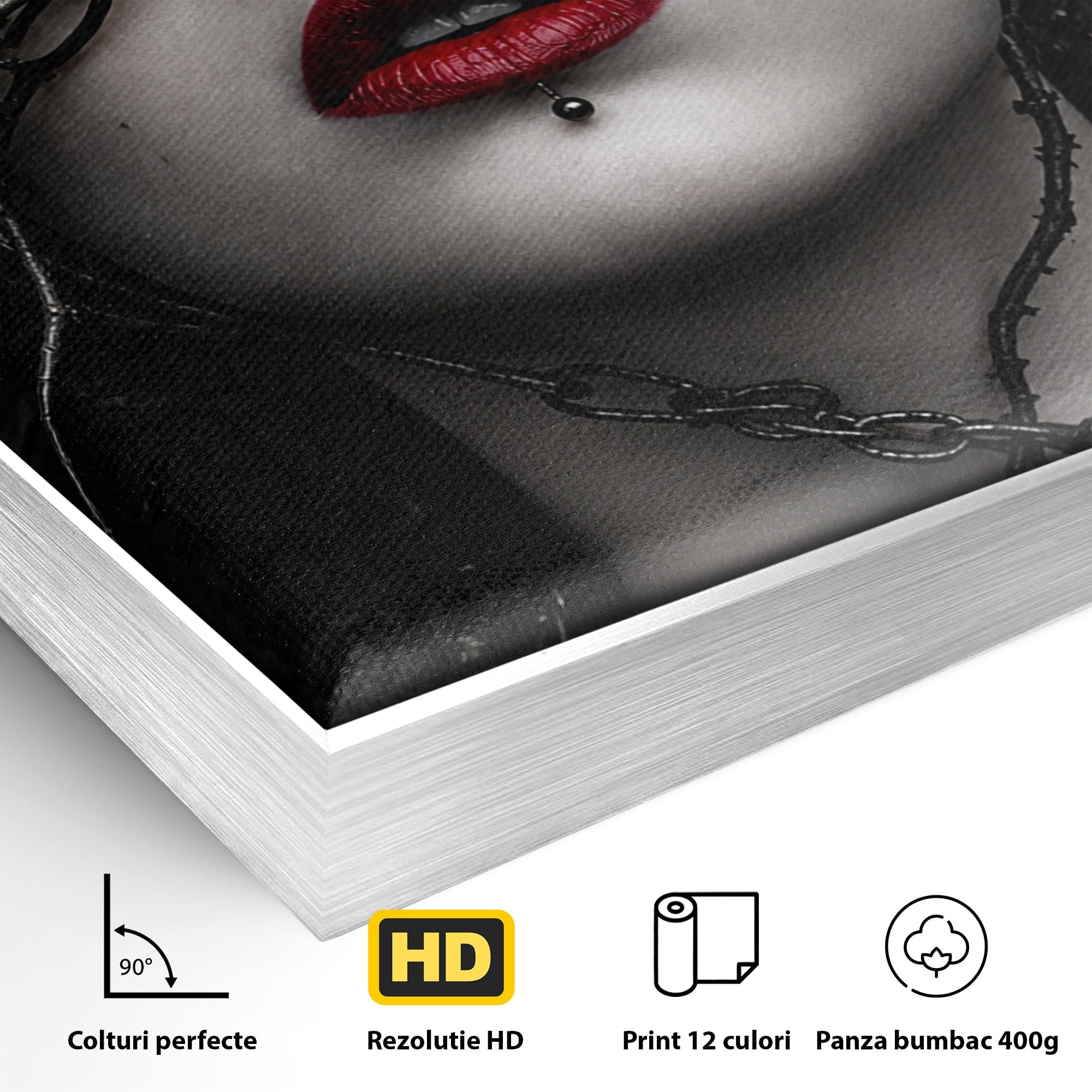 Tablou Canvas Premium LuxCanva® U1011, Misterul Intunecat, Portret, Mister, Conceptual, Living, Intunecat, Culori Vibrante