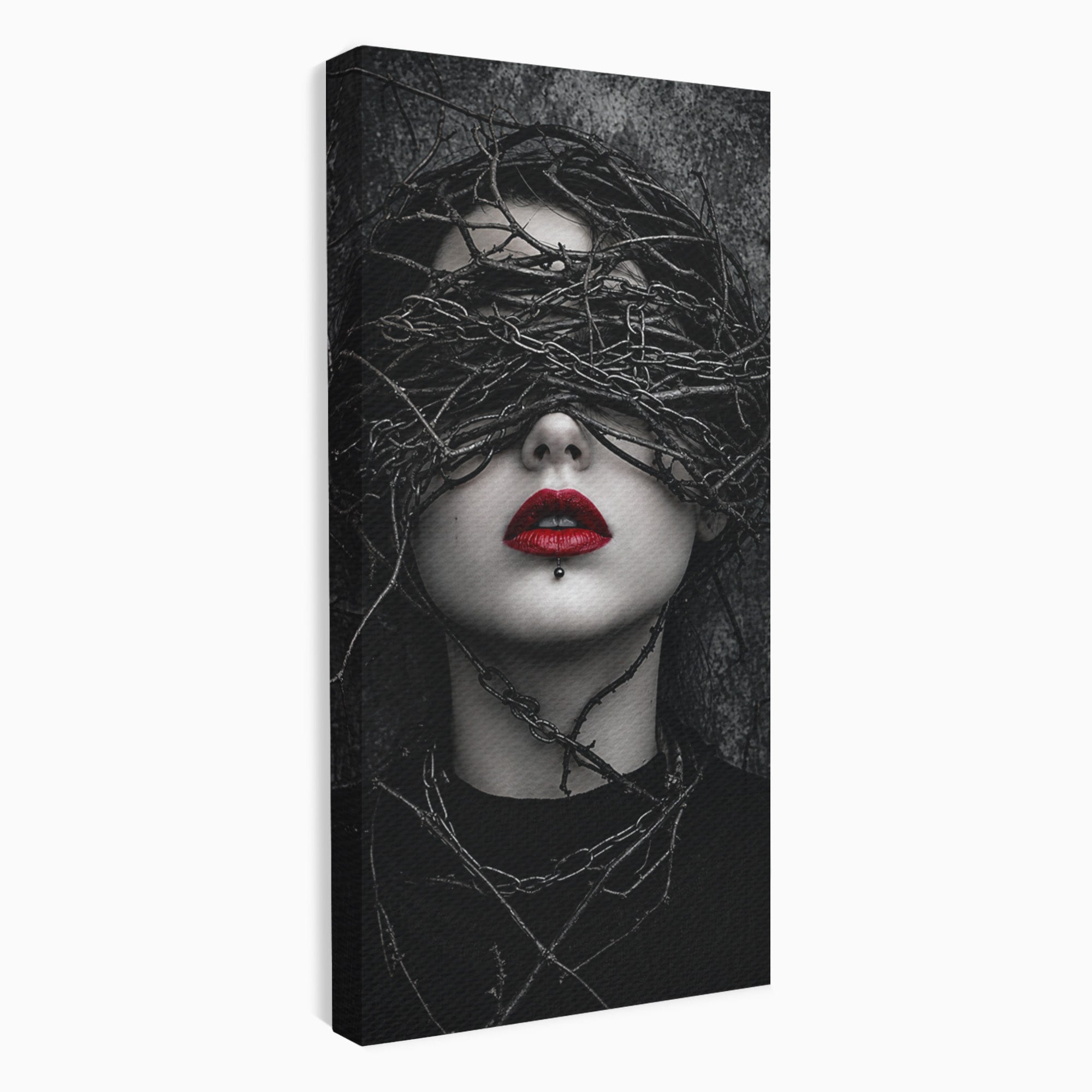Tablou Canvas Premium LuxCanva® U1011, Misterul Intunecat, Portret, Mister, Conceptual, Living, Intunecat, Culori Vibrante