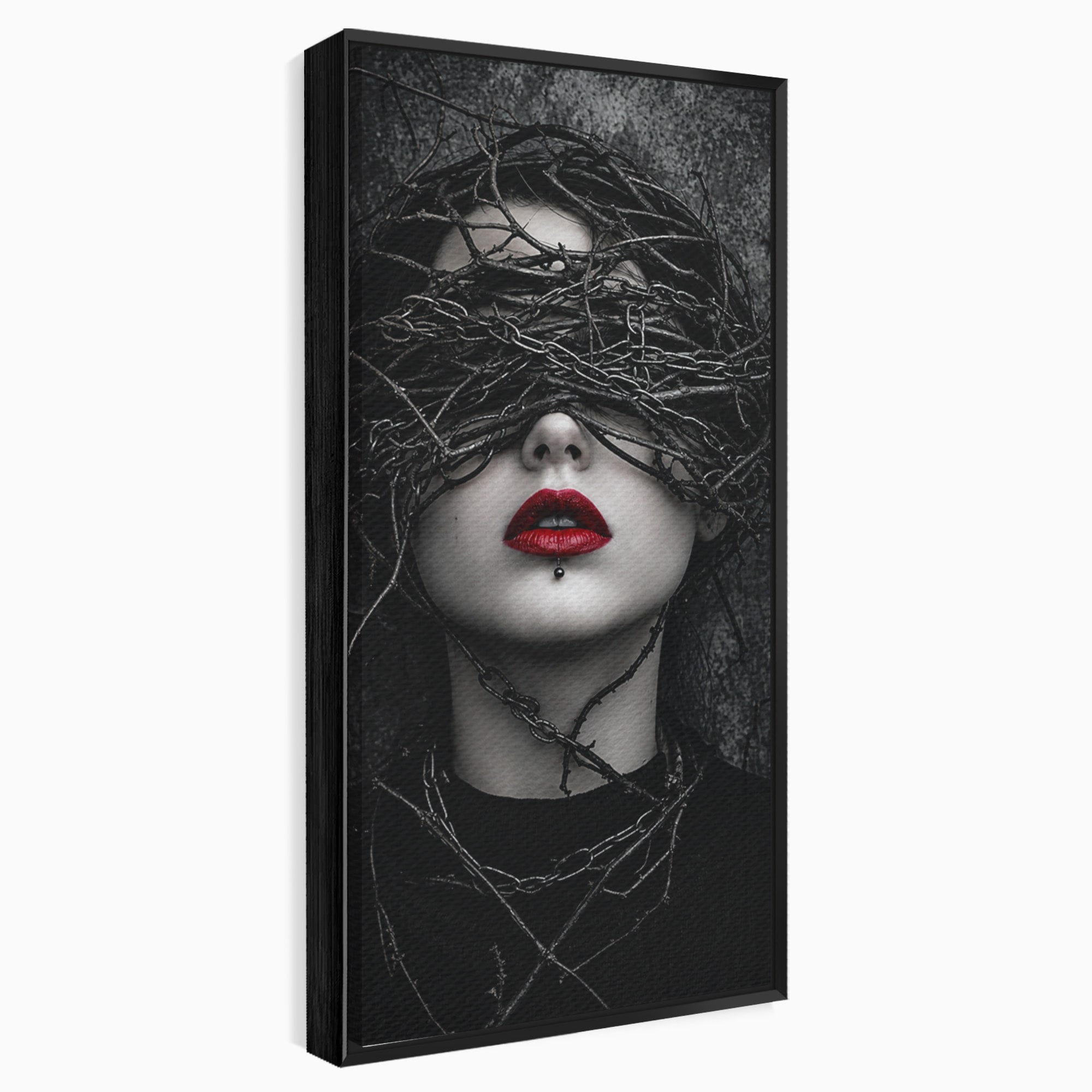 Tablou Canvas Premium LuxCanva® U1011, Misterul Intunecat, Portret, Mister, Conceptual, Living, Intunecat, Culori Vibrante