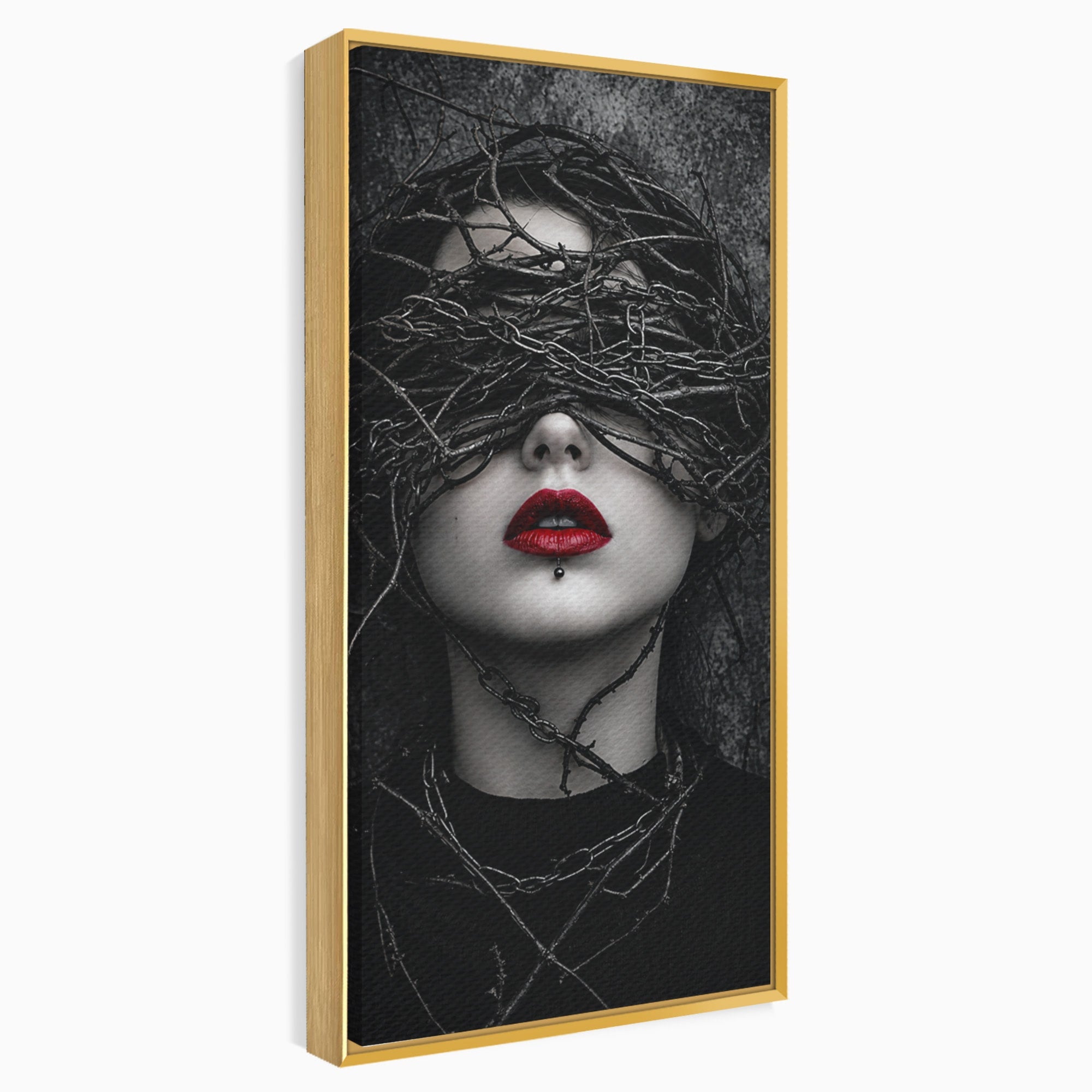 Tablou Canvas Premium LuxCanva® U1011, Misterul Intunecat, Portret, Mister, Conceptual, Living, Intunecat, Culori Vibrante