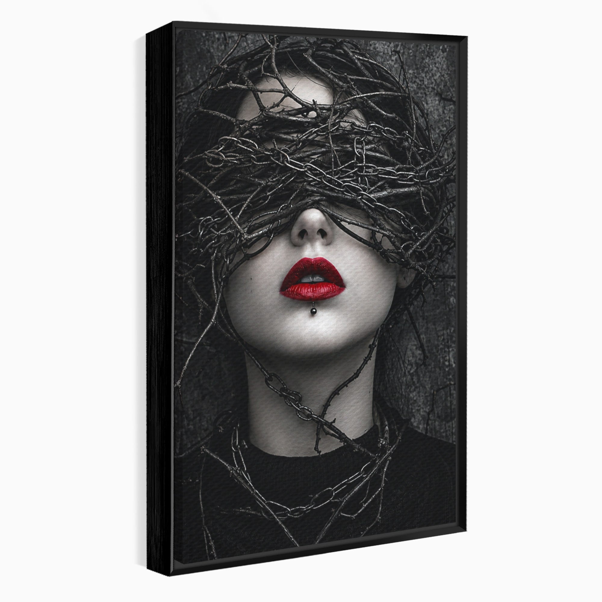 Tablou Canvas Premium LuxCanva® U1011, Misterul Intunecat, Portret, Mister, Conceptual, Living, Intunecat, Culori Vibrante