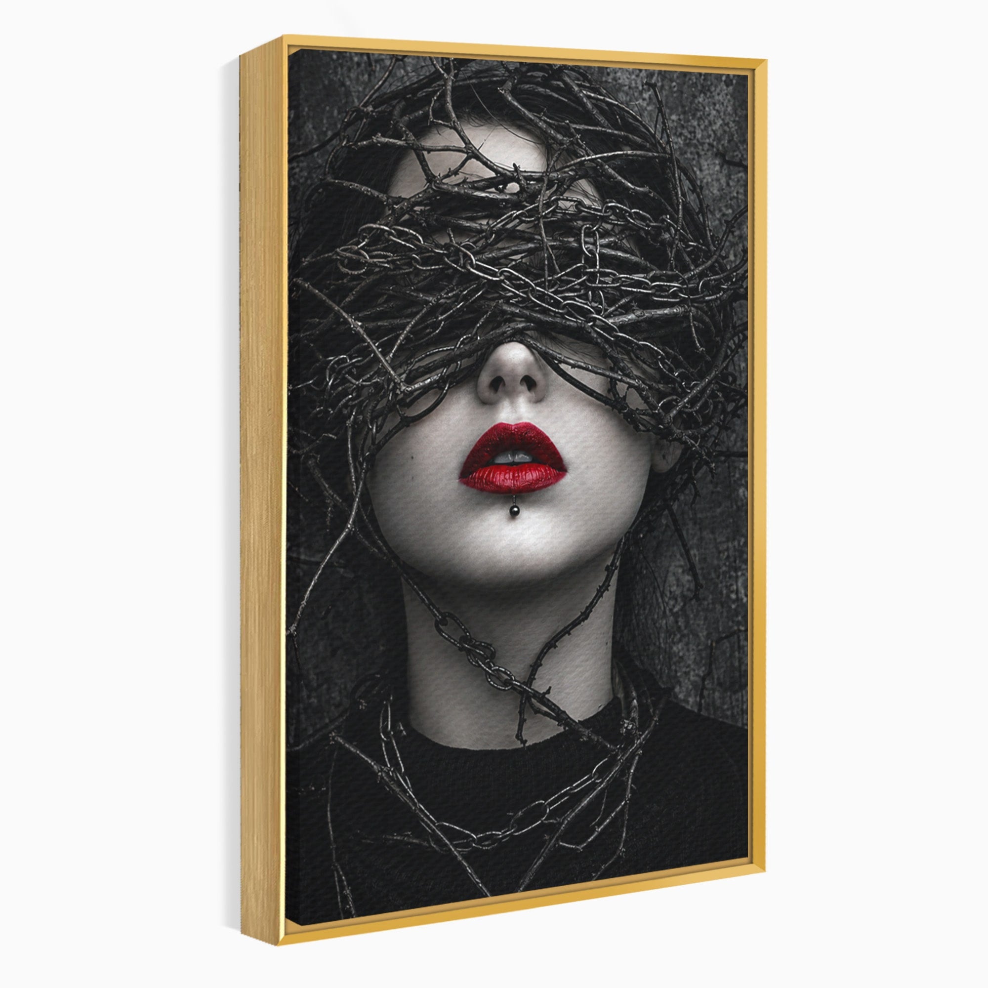 Tablou Canvas Premium LuxCanva® U1011, Misterul Intunecat, Portret, Mister, Conceptual, Living, Intunecat, Culori Vibrante