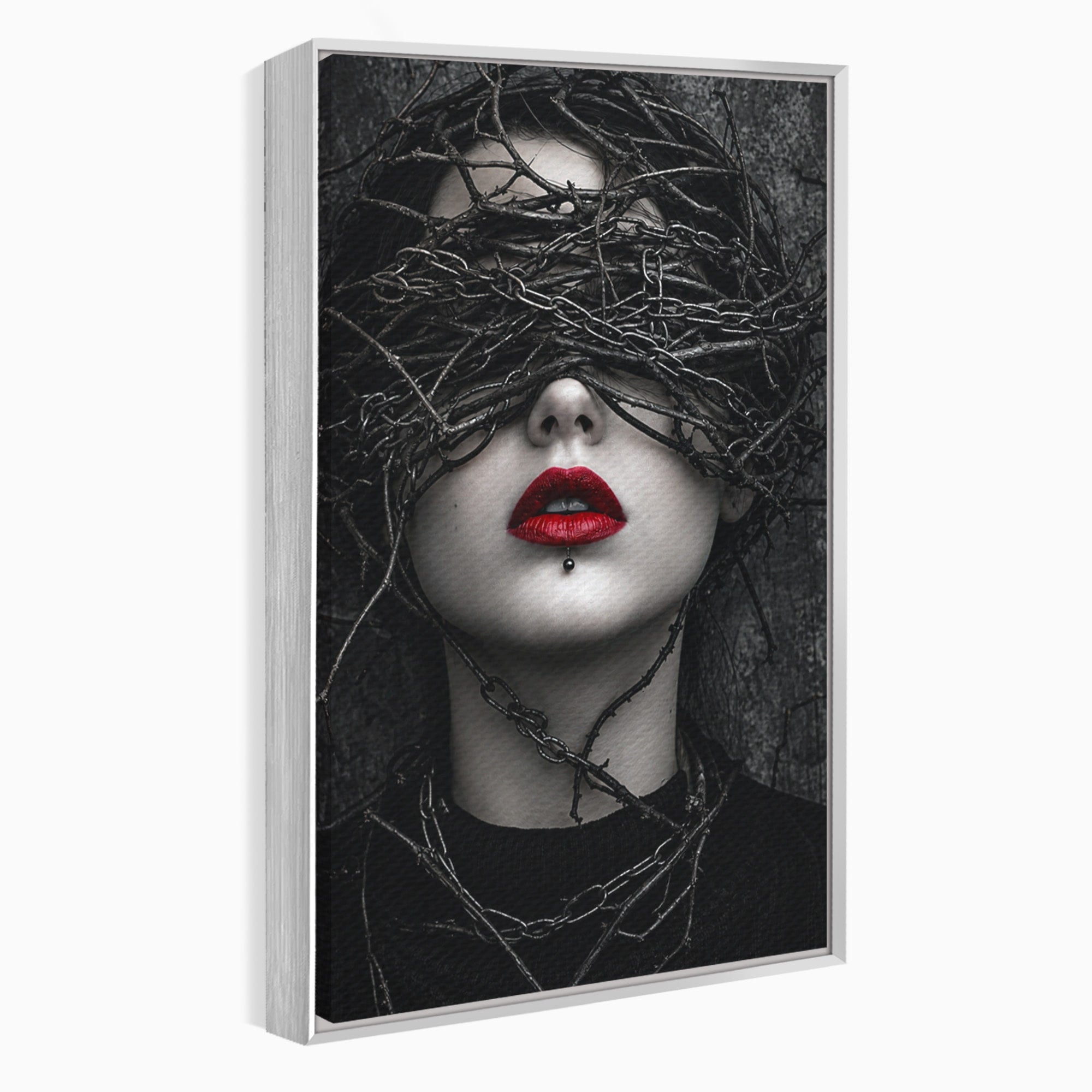 Tablou Canvas Premium LuxCanva® U1011, Misterul Intunecat, Portret, Mister, Conceptual, Living, Intunecat, Culori Vibrante