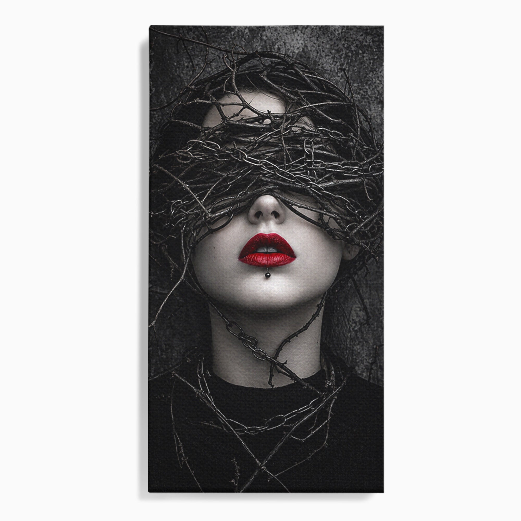 Tablou Canvas Premium LuxCanva® U1011, Misterul Intunecat, Portret, Mister, Conceptual, Living, Intunecat, Culori Vibrante