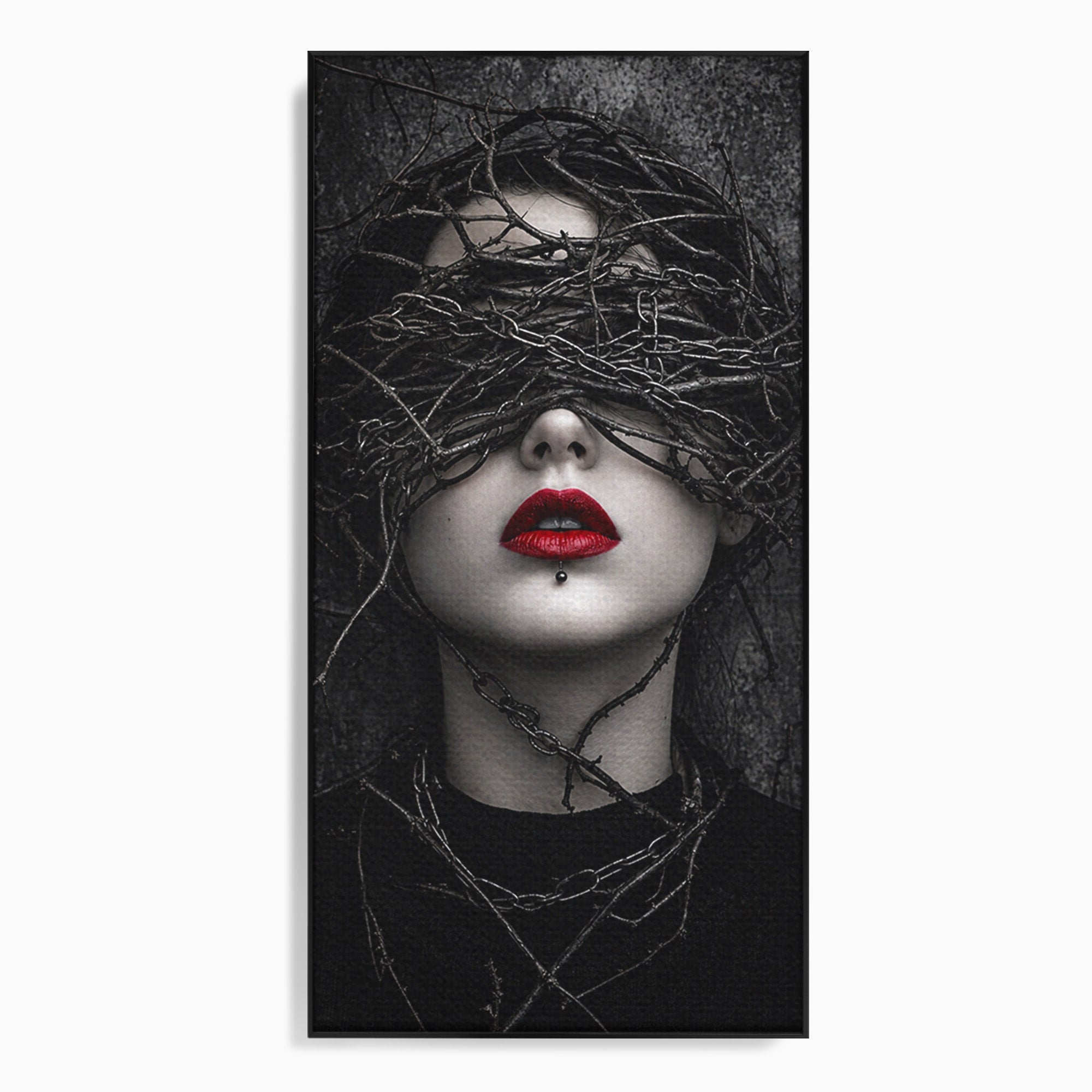 Tablou Canvas Premium LuxCanva® U1011, Misterul Intunecat, Portret, Mister, Conceptual, Living, Intunecat, Culori Vibrante