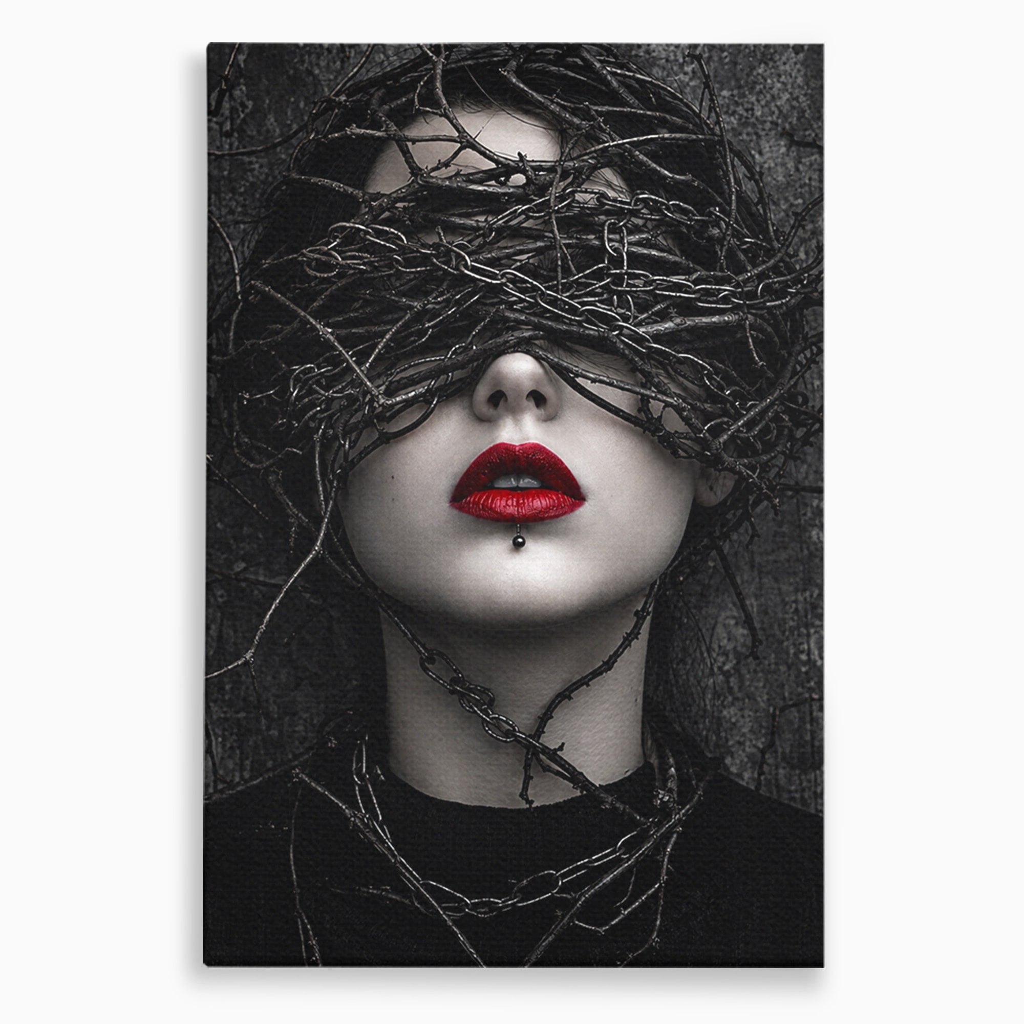 Tablou Canvas Premium LuxCanva® U1011, Misterul Intunecat, Portret, Mister, Conceptual, Living, Intunecat, Culori Vibrante