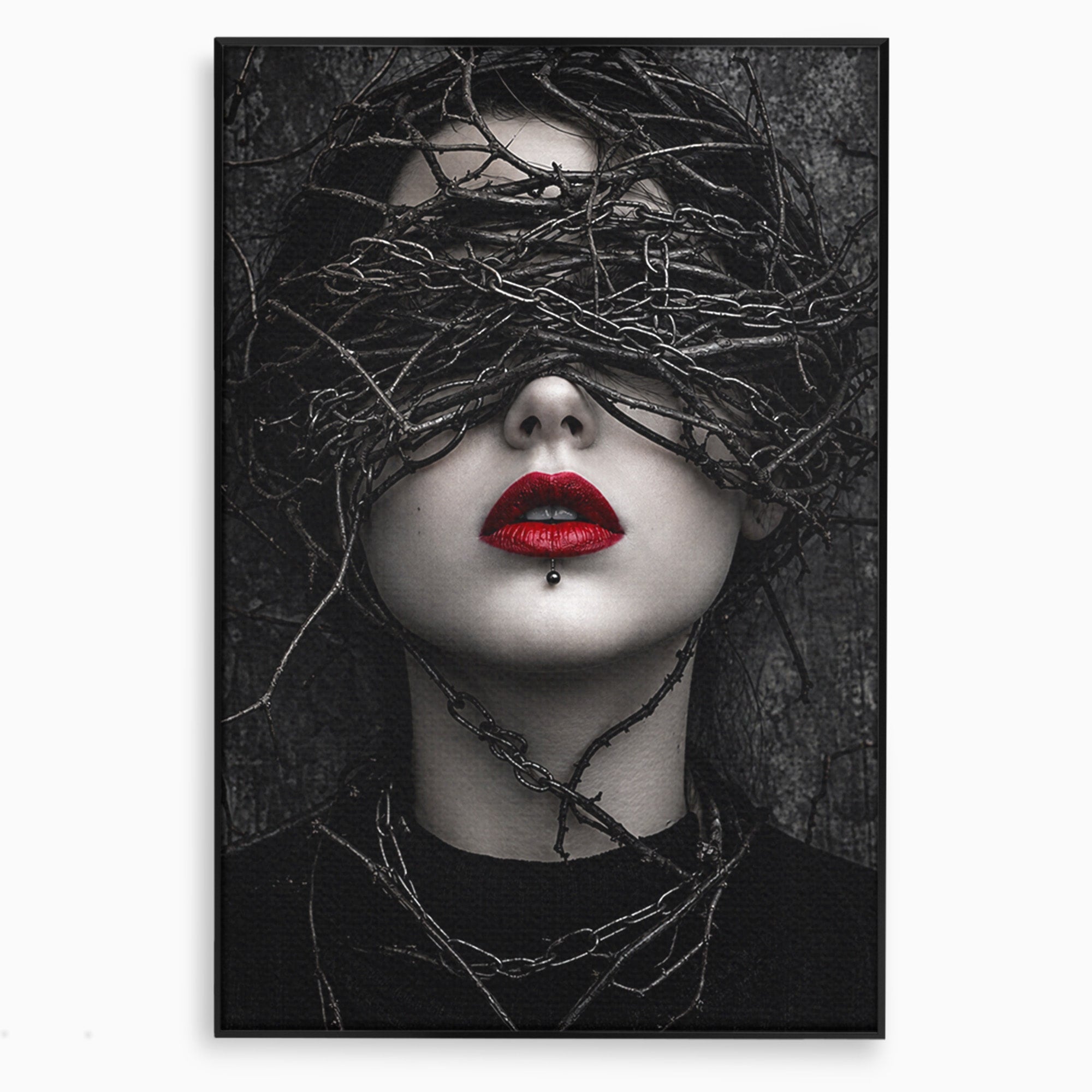 Tablou Canvas Premium LuxCanva® U1011, Misterul Intunecat, Portret, Mister, Conceptual, Living, Intunecat, Culori Vibrante
