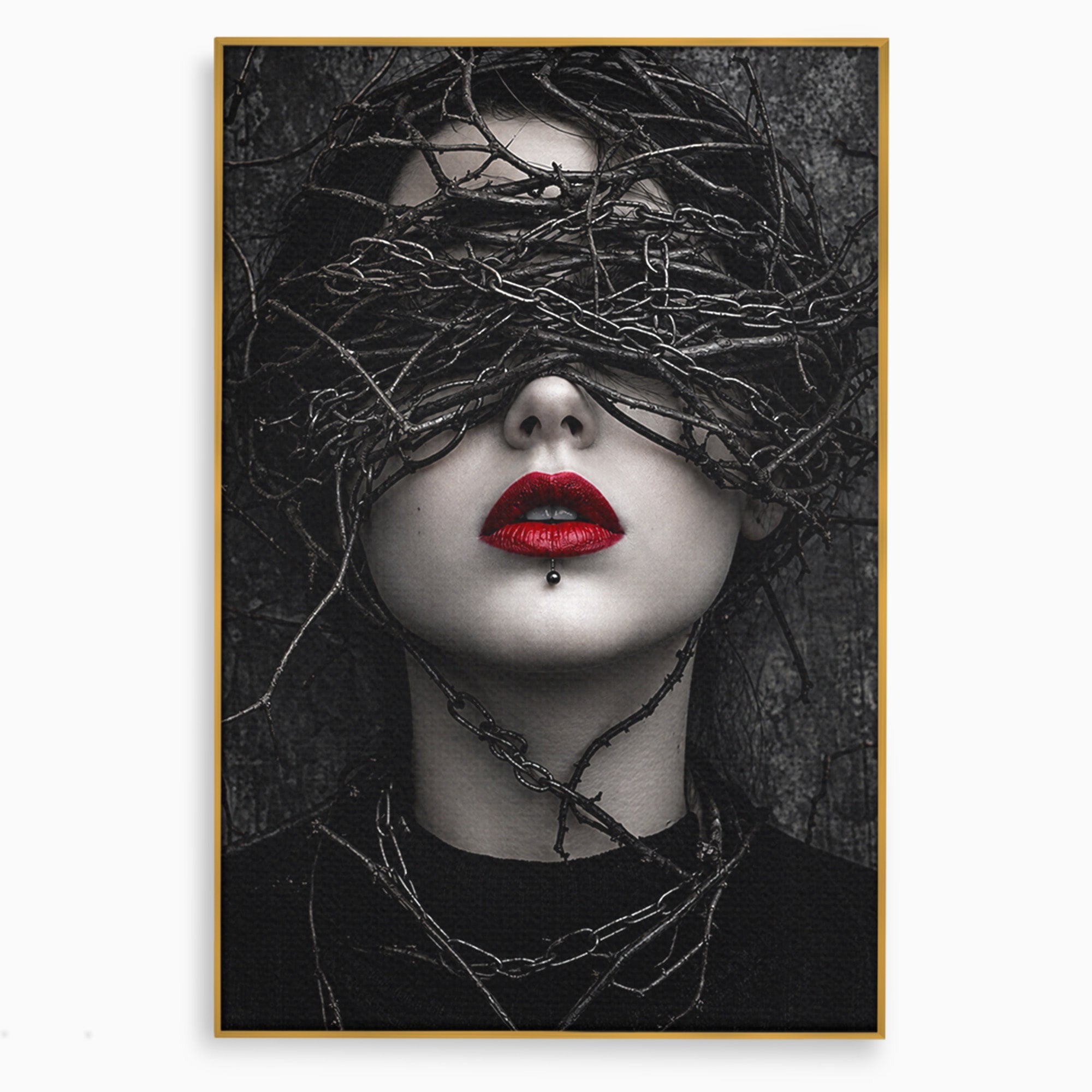 Tablou Canvas Premium LuxCanva® U1011, Misterul Intunecat, Portret, Mister, Conceptual, Living, Intunecat, Culori Vibrante