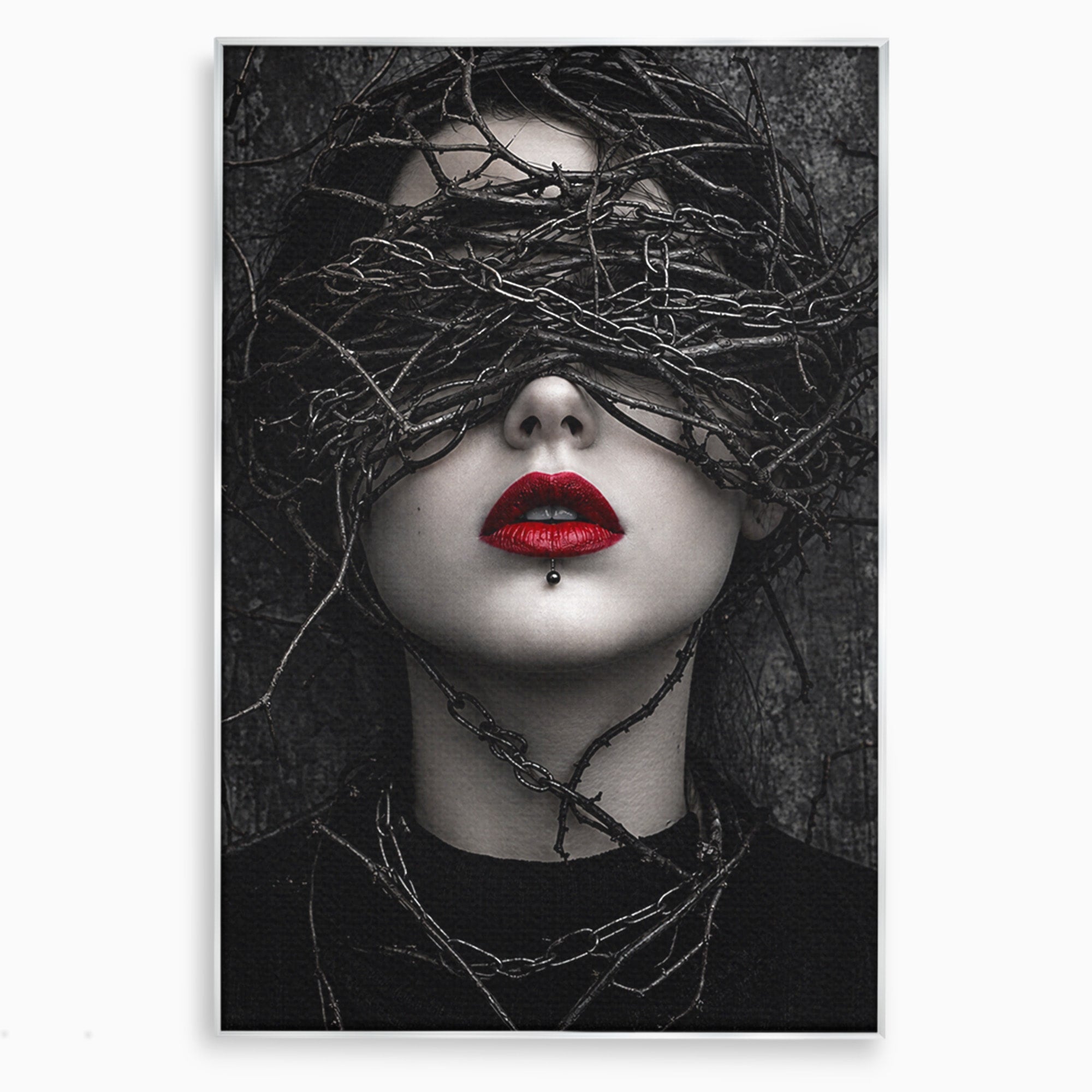 Tablou Canvas Premium LuxCanva® U1011, Misterul Intunecat, Portret, Mister, Conceptual, Living, Intunecat, Culori Vibrante