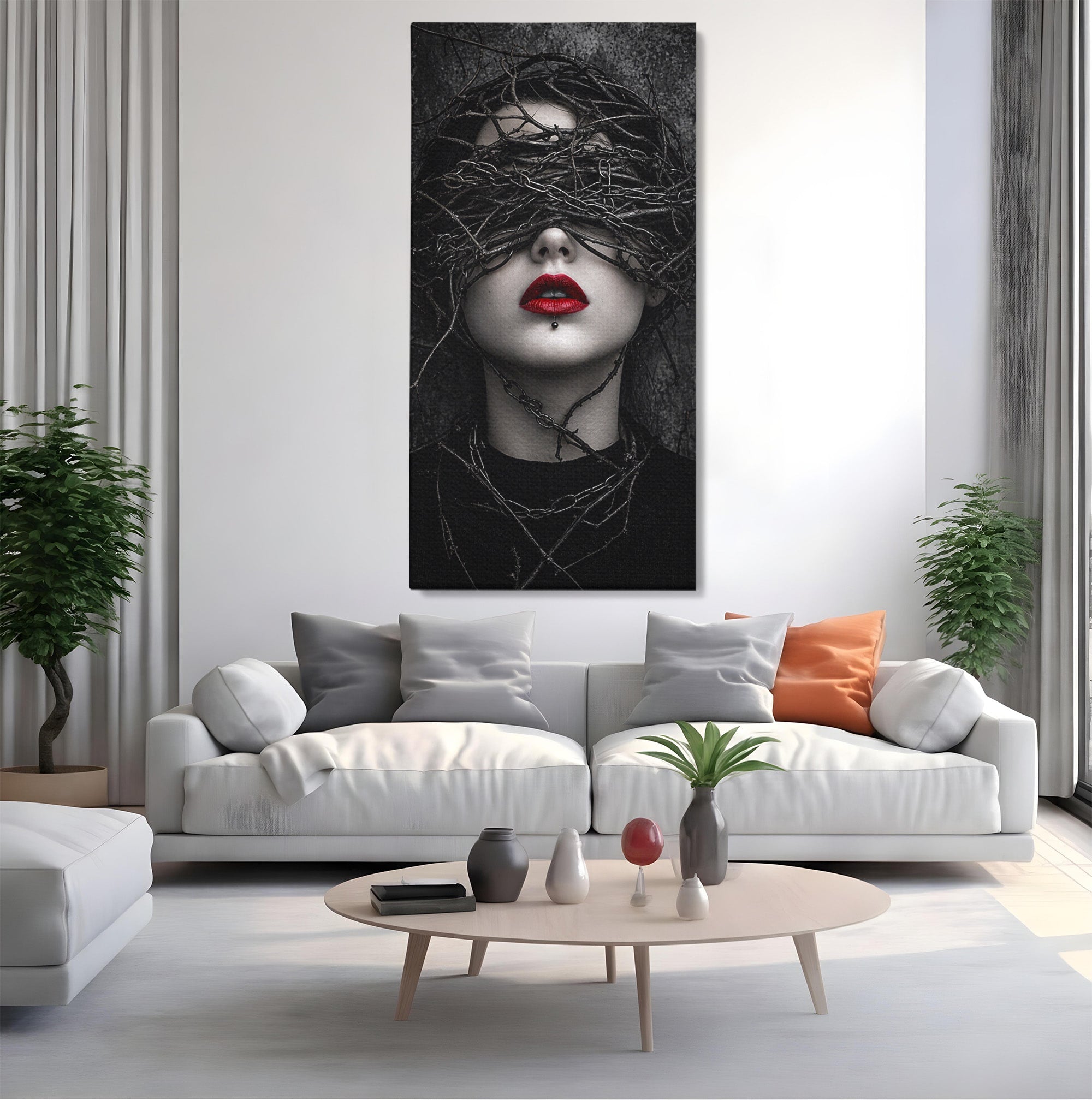 Tablou Canvas Premium LuxCanva® U1011, Misterul Intunecat, Portret, Mister, Conceptual, Living, Intunecat, Culori Vibrante