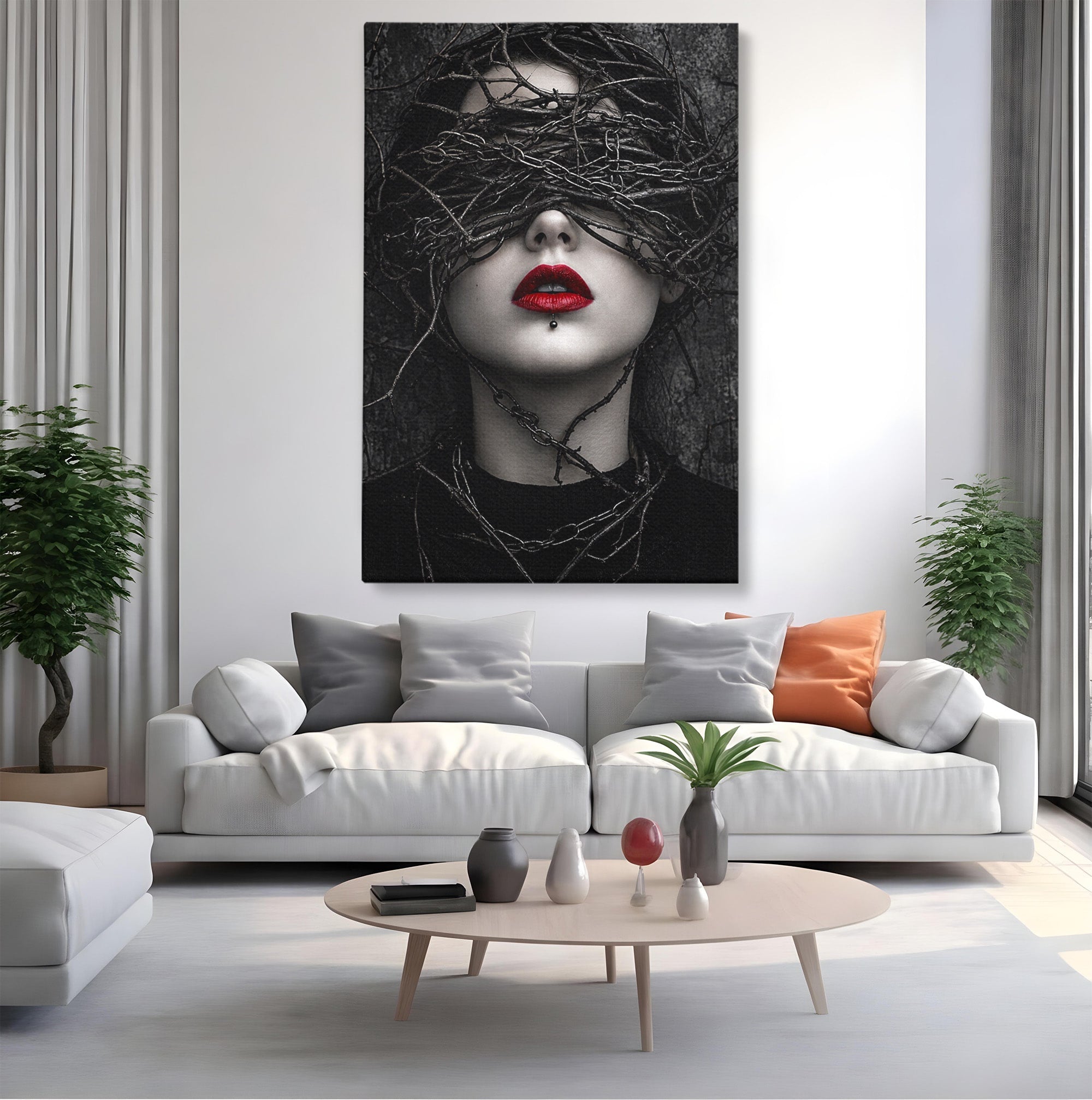 Tablou Canvas Premium LuxCanva® U1011, Misterul Intunecat, Portret, Mister, Conceptual, Living, Intunecat, Culori Vibrante