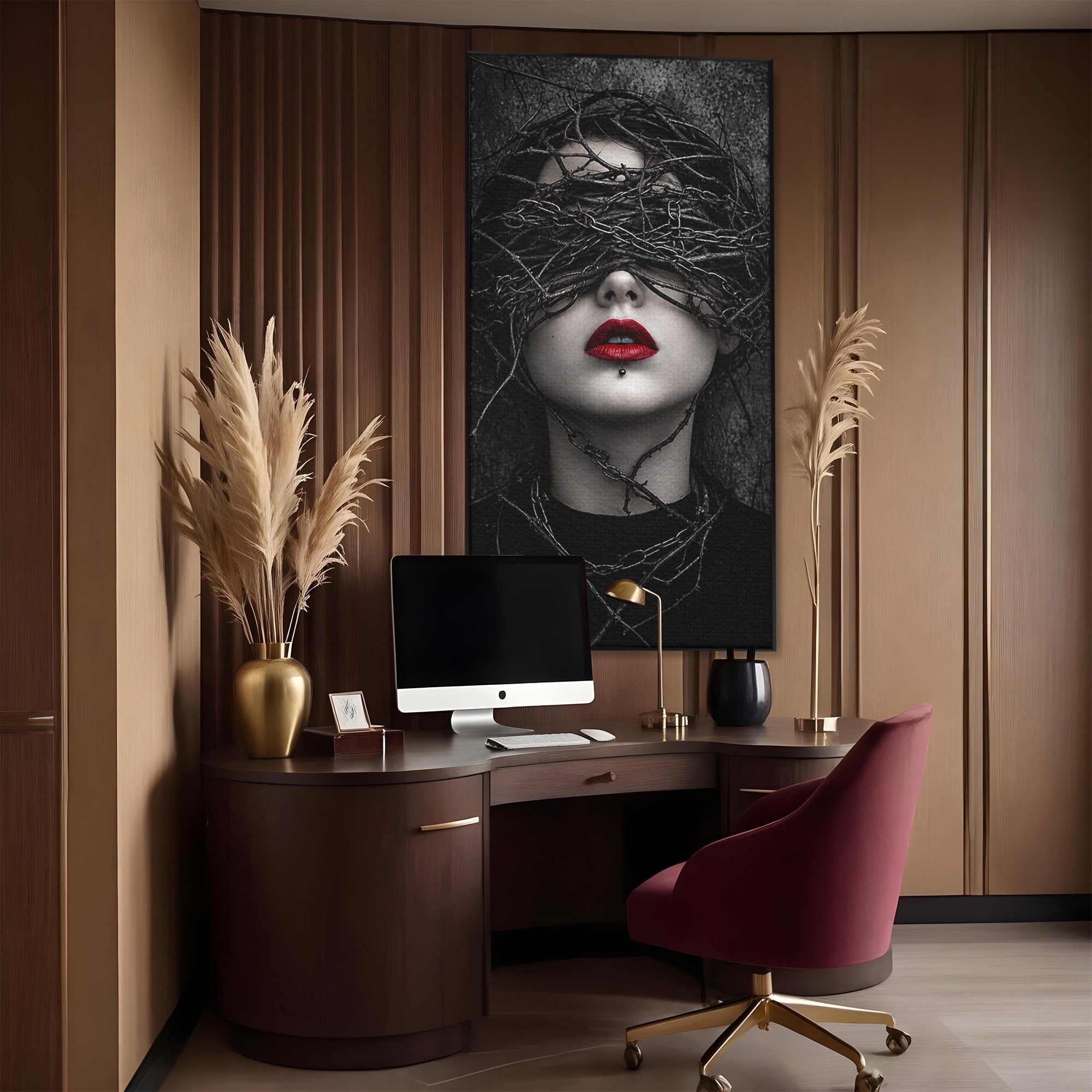 Tablou Canvas Premium LuxCanva® U1011, Misterul Intunecat, Portret, Mister, Conceptual, Living, Intunecat, Culori Vibrante