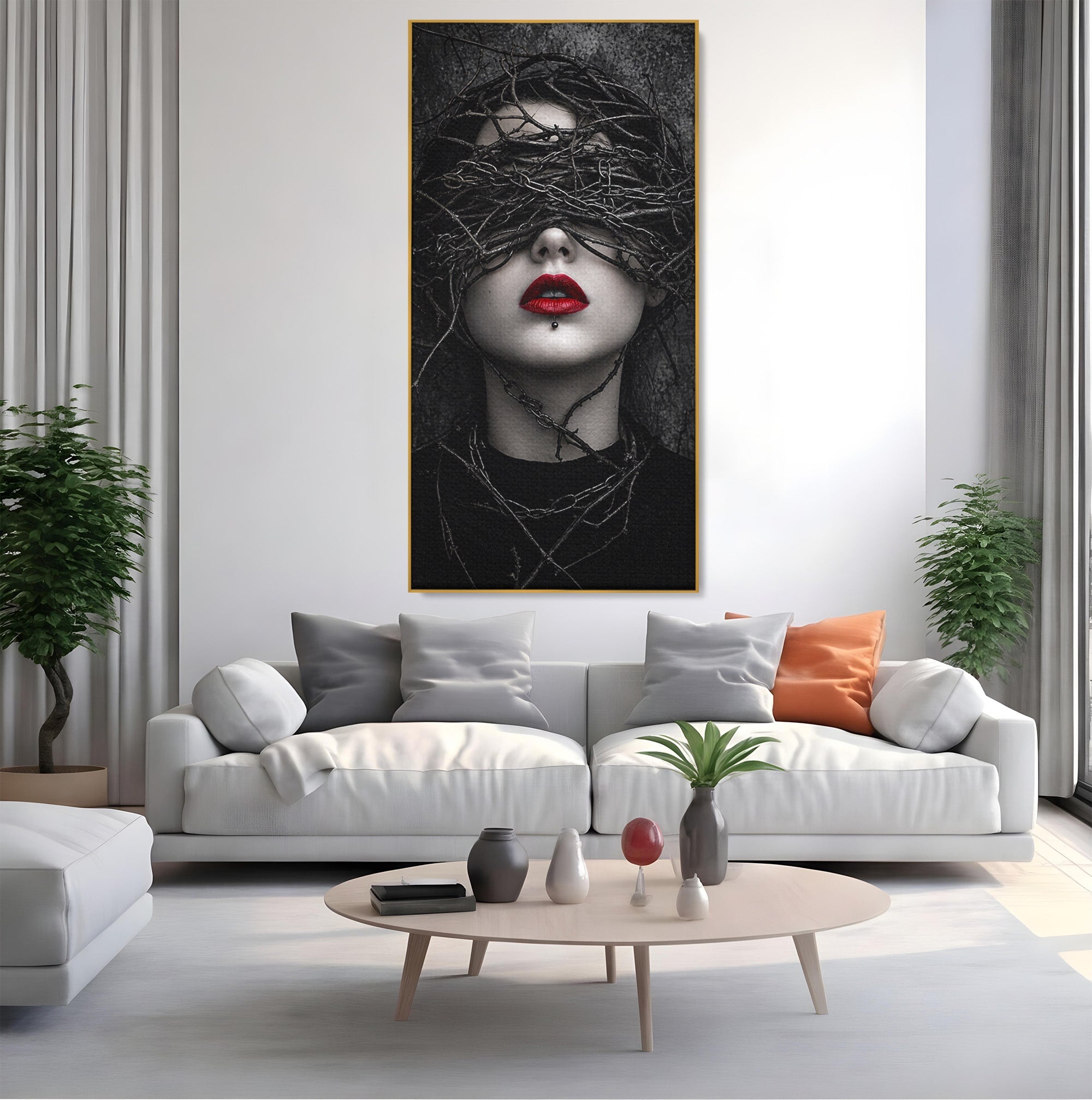 Tablou Canvas Premium LuxCanva® U1011, Misterul Intunecat, Portret, Mister, Conceptual, Living, Intunecat, Culori Vibrante