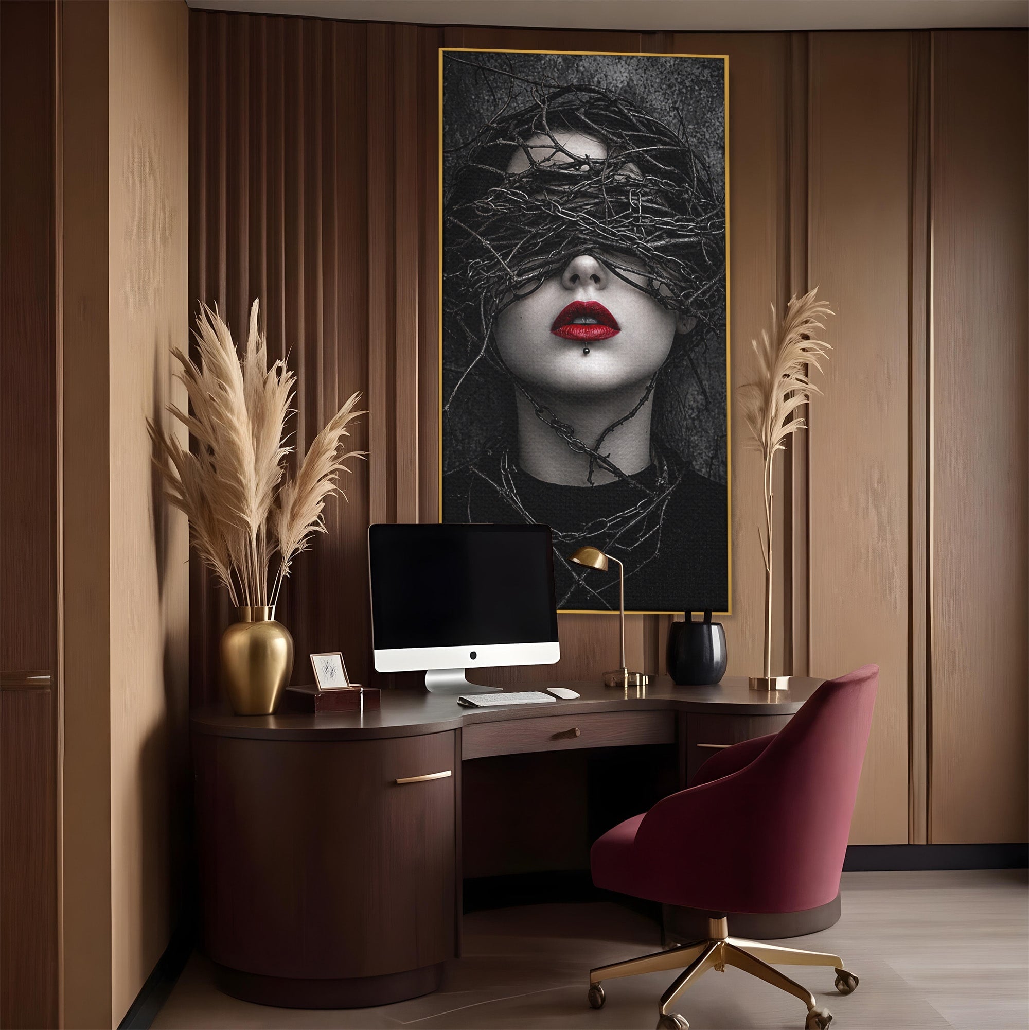 Tablou Canvas Premium LuxCanva® U1011, Misterul Intunecat, Portret, Mister, Conceptual, Living, Intunecat, Culori Vibrante