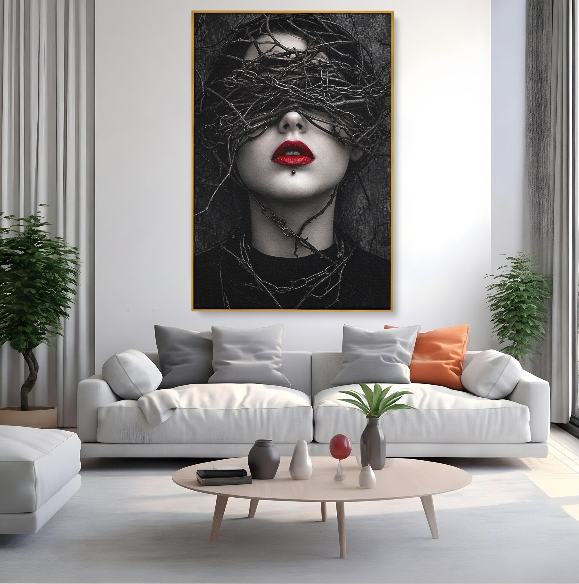 Tablou Canvas Premium LuxCanva® U1011, Misterul Intunecat, Portret, Mister, Conceptual, Living, Intunecat, Culori Vibrante