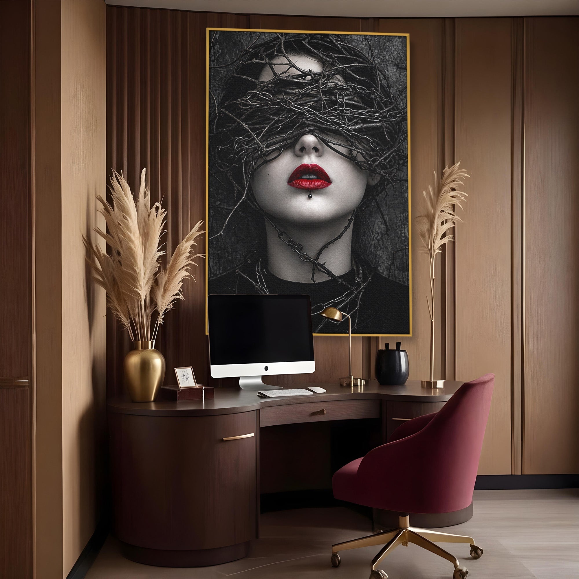 Tablou Canvas Premium LuxCanva® U1011, Misterul Intunecat, Portret, Mister, Conceptual, Living, Intunecat, Culori Vibrante