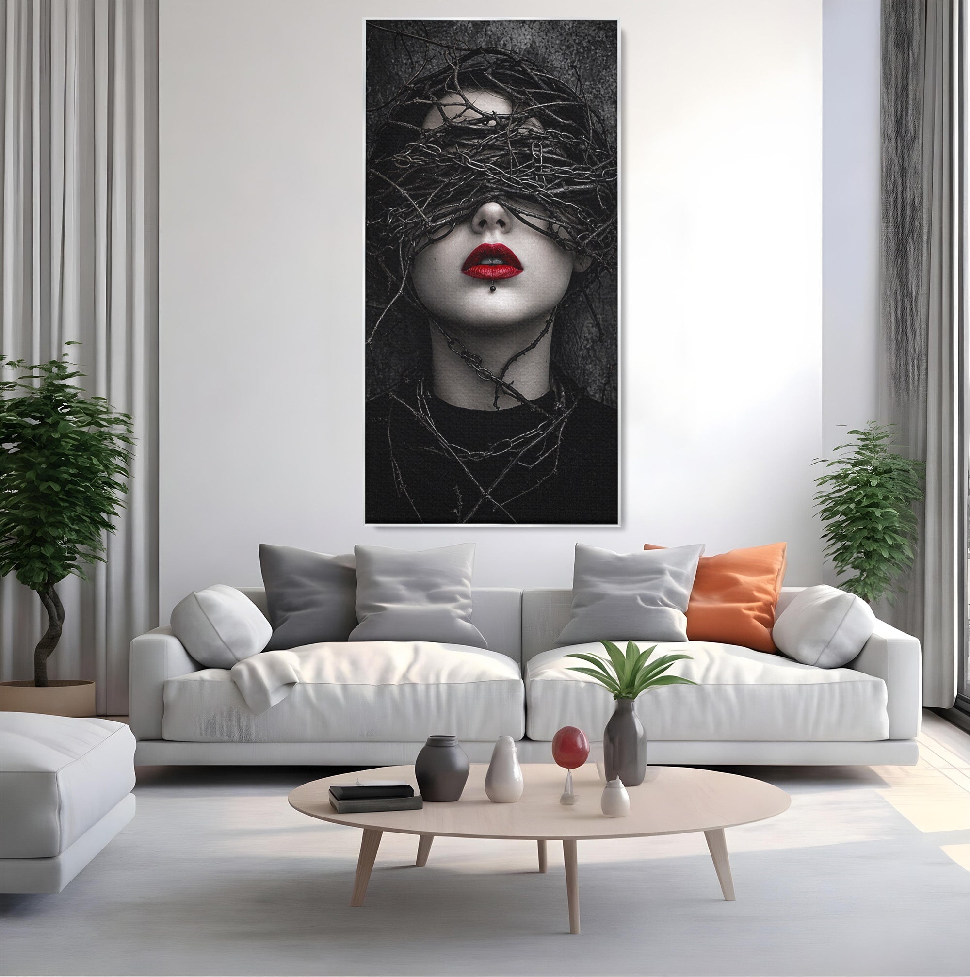 Tablou Canvas Premium LuxCanva® U1011, Misterul Intunecat, Portret, Mister, Conceptual, Living, Intunecat, Culori Vibrante