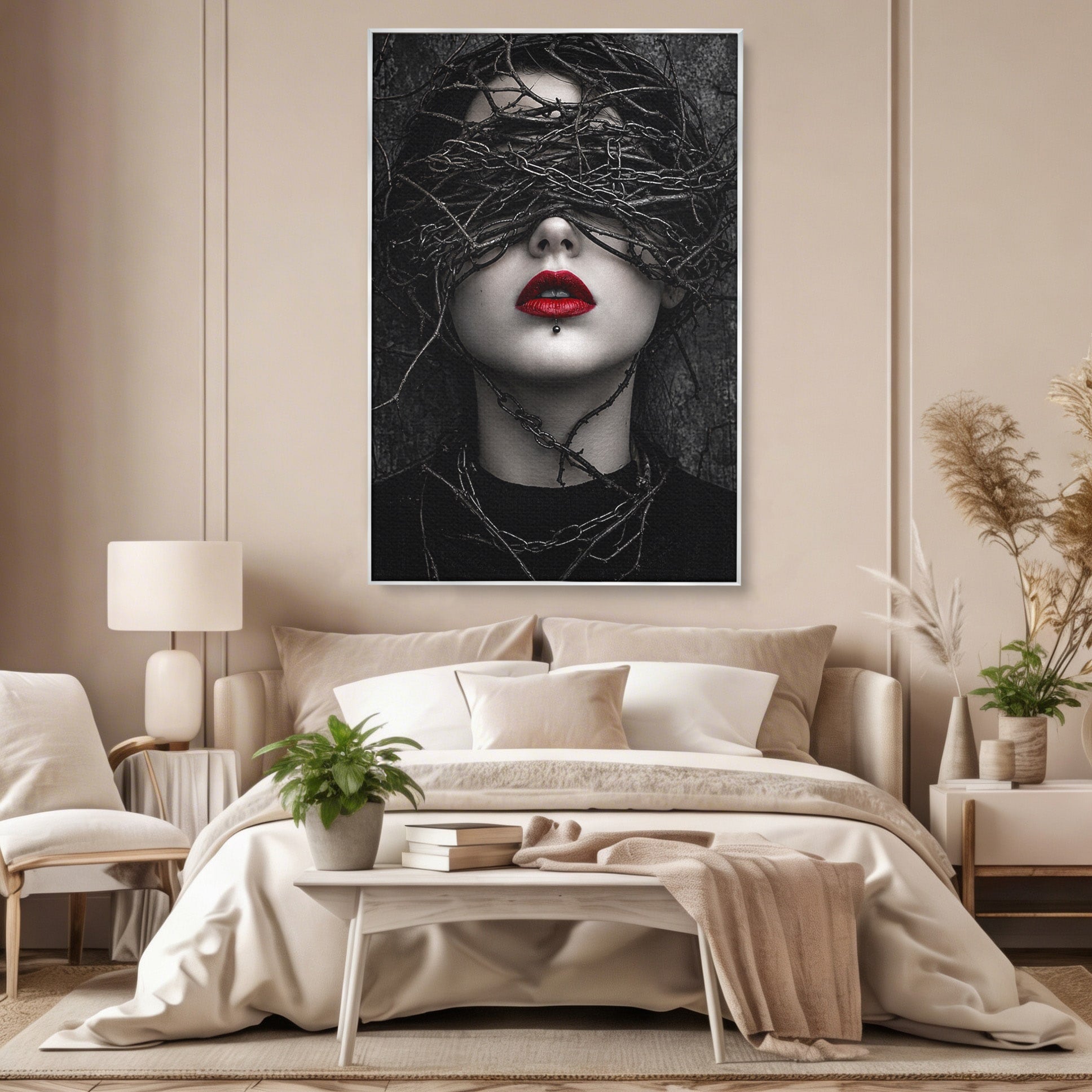 Tablou Canvas Premium LuxCanva® U1011, Misterul Intunecat, Portret, Mister, Conceptual, Living, Intunecat, Culori Vibrante