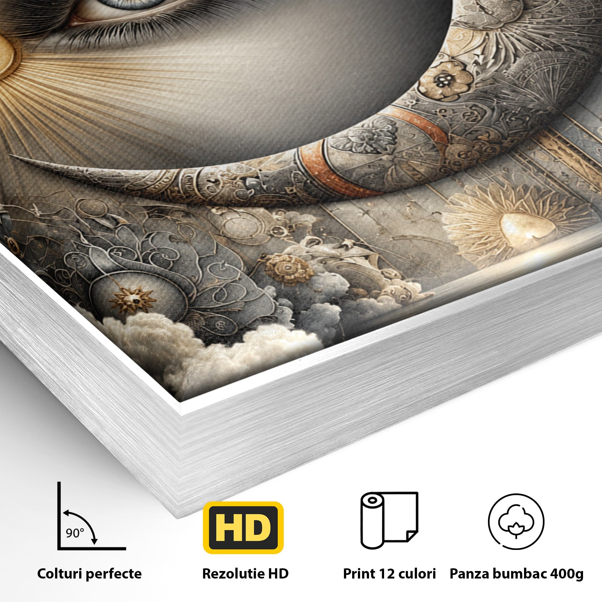 Tablou Canvas Premium LuxCanva® U1012, Ochiul Lunii, Fantezie, Cer, Luna, Ochi, Dormitor, Culori Vibrante
