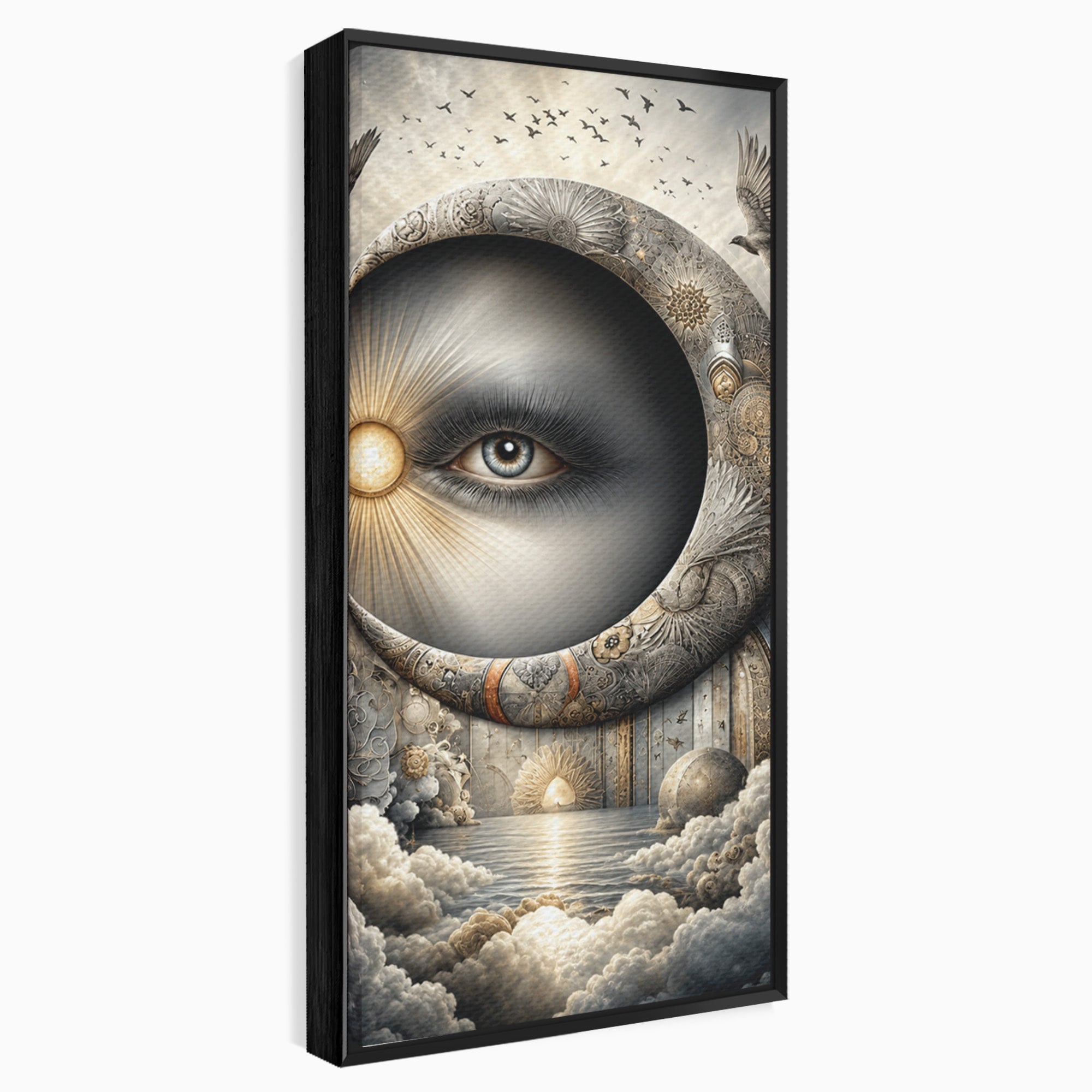 Tablou Canvas Premium LuxCanva® U1012, Ochiul Lunii, Fantezie, Cer, Luna, Ochi, Dormitor, Culori Vibrante