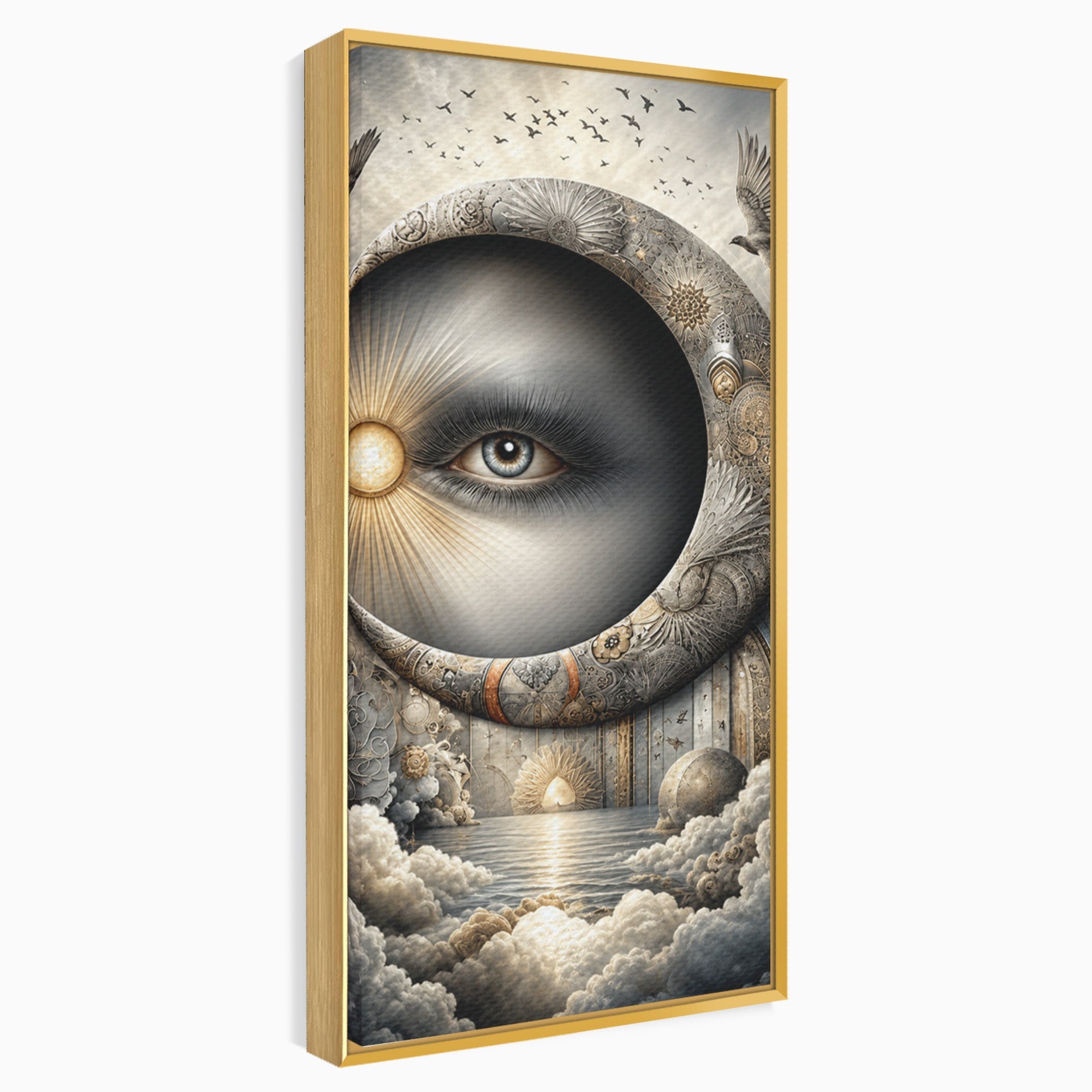 Tablou Canvas Premium LuxCanva® U1012, Ochiul Lunii, Fantezie, Cer, Luna, Ochi, Dormitor, Culori Vibrante