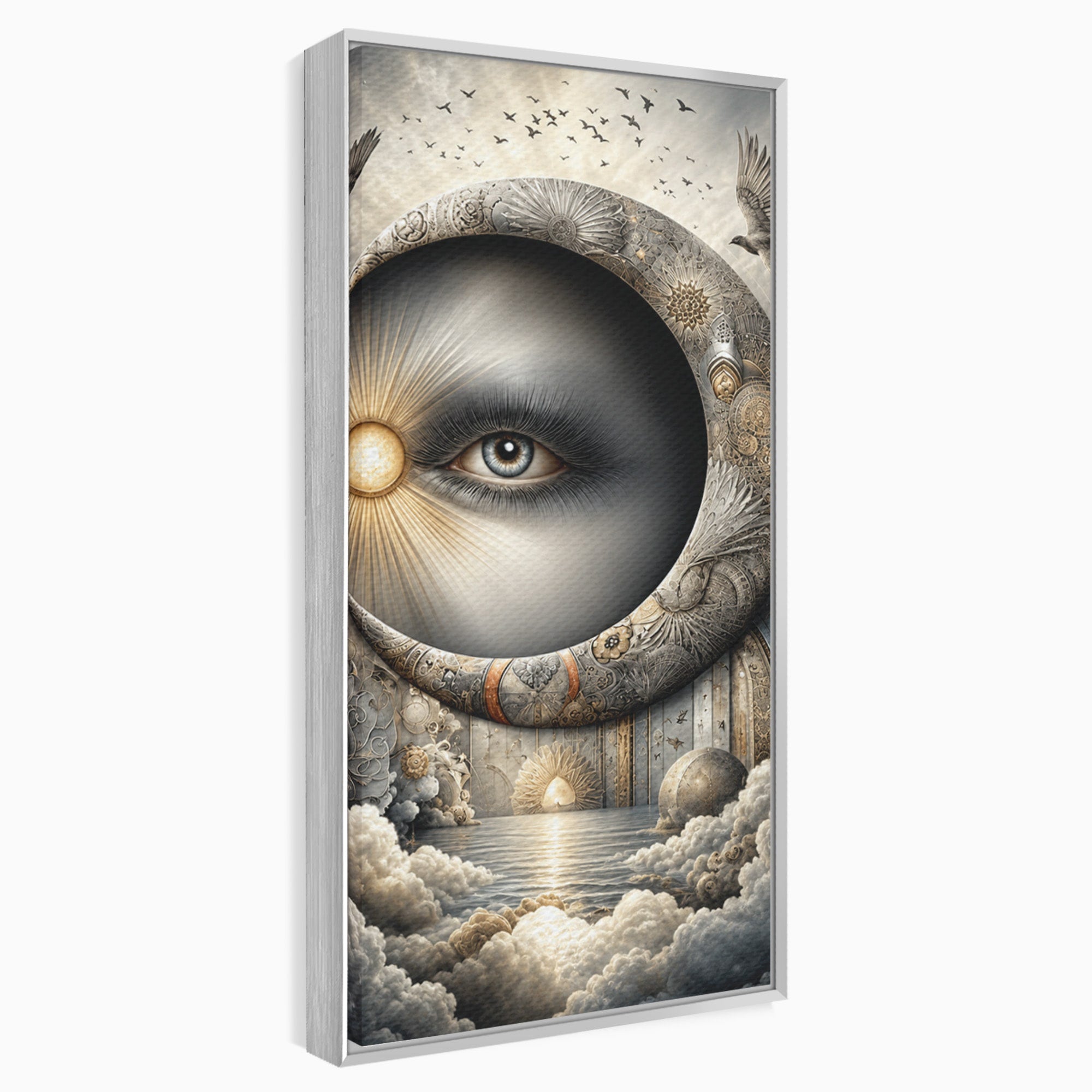 Tablou Canvas Premium LuxCanva® U1012, Ochiul Lunii, Fantezie, Cer, Luna, Ochi, Dormitor, Culori Vibrante