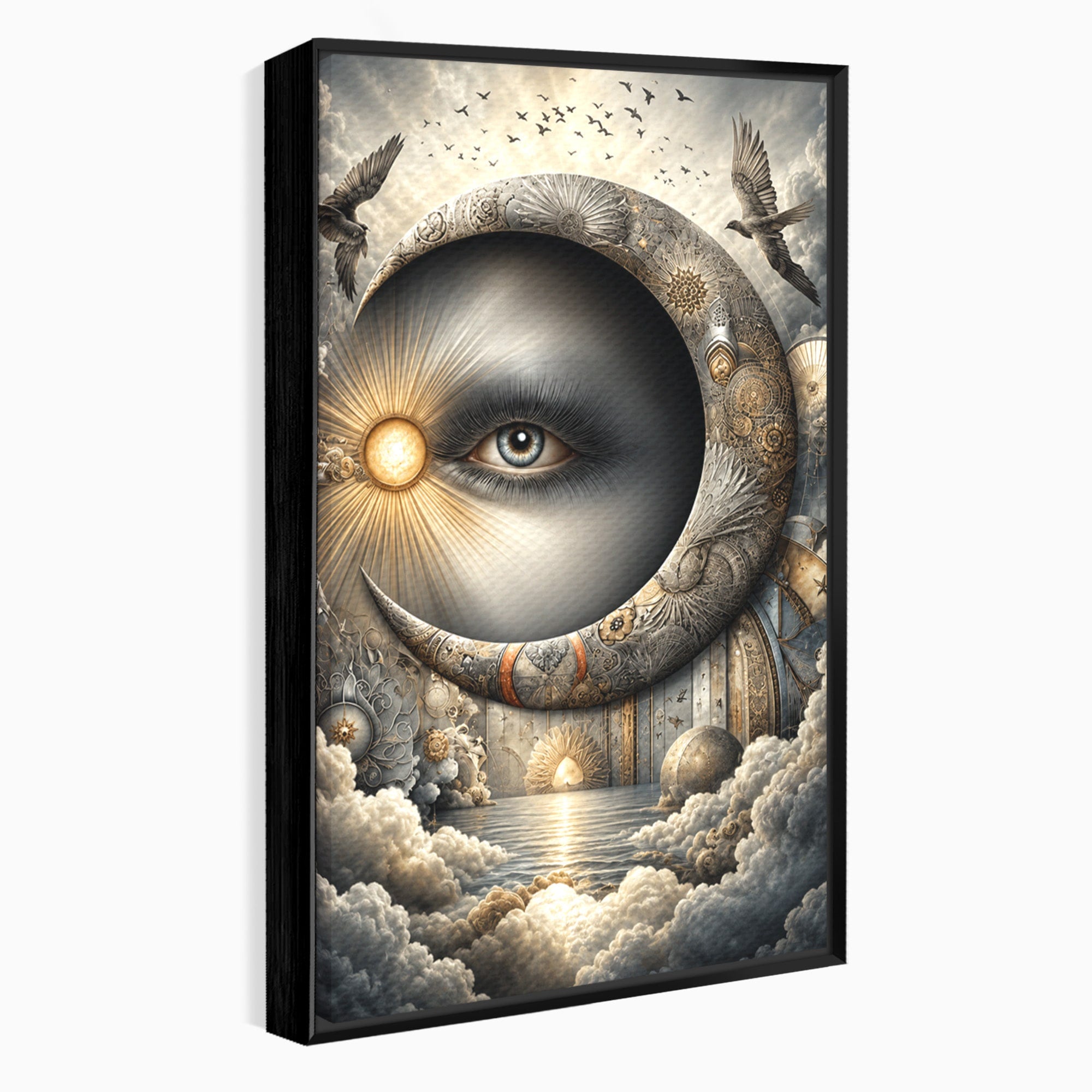 Tablou Canvas Premium LuxCanva® U1012, Ochiul Lunii, Fantezie, Cer, Luna, Ochi, Dormitor, Culori Vibrante