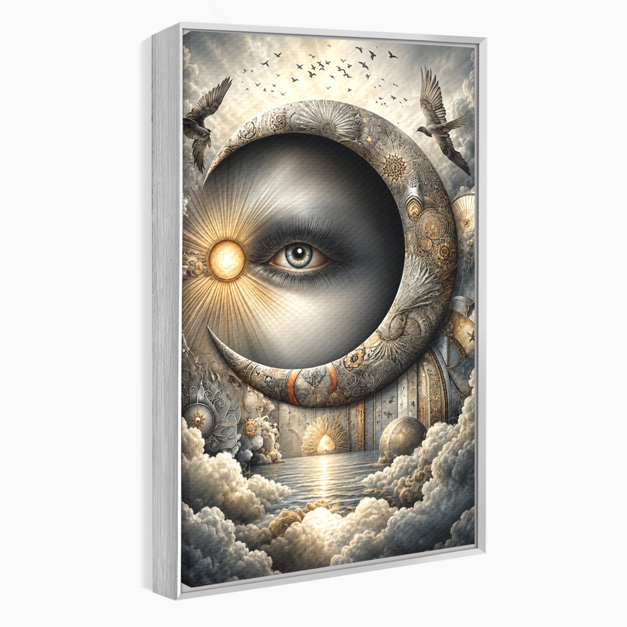 Tablou Canvas Premium LuxCanva® U1012, Ochiul Lunii, Fantezie, Cer, Luna, Ochi, Dormitor, Culori Vibrante