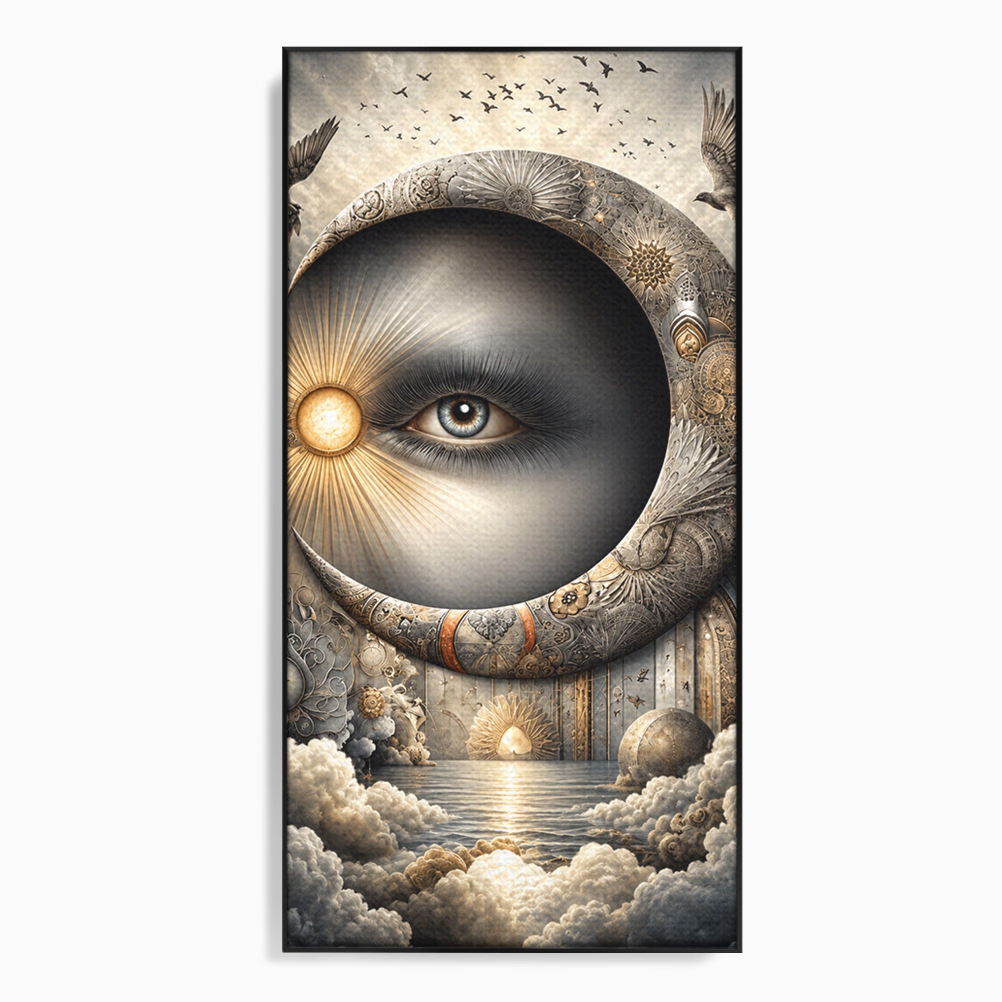 Tablou Canvas Premium LuxCanva® U1012, Ochiul Lunii, Fantezie, Cer, Luna, Ochi, Dormitor, Culori Vibrante