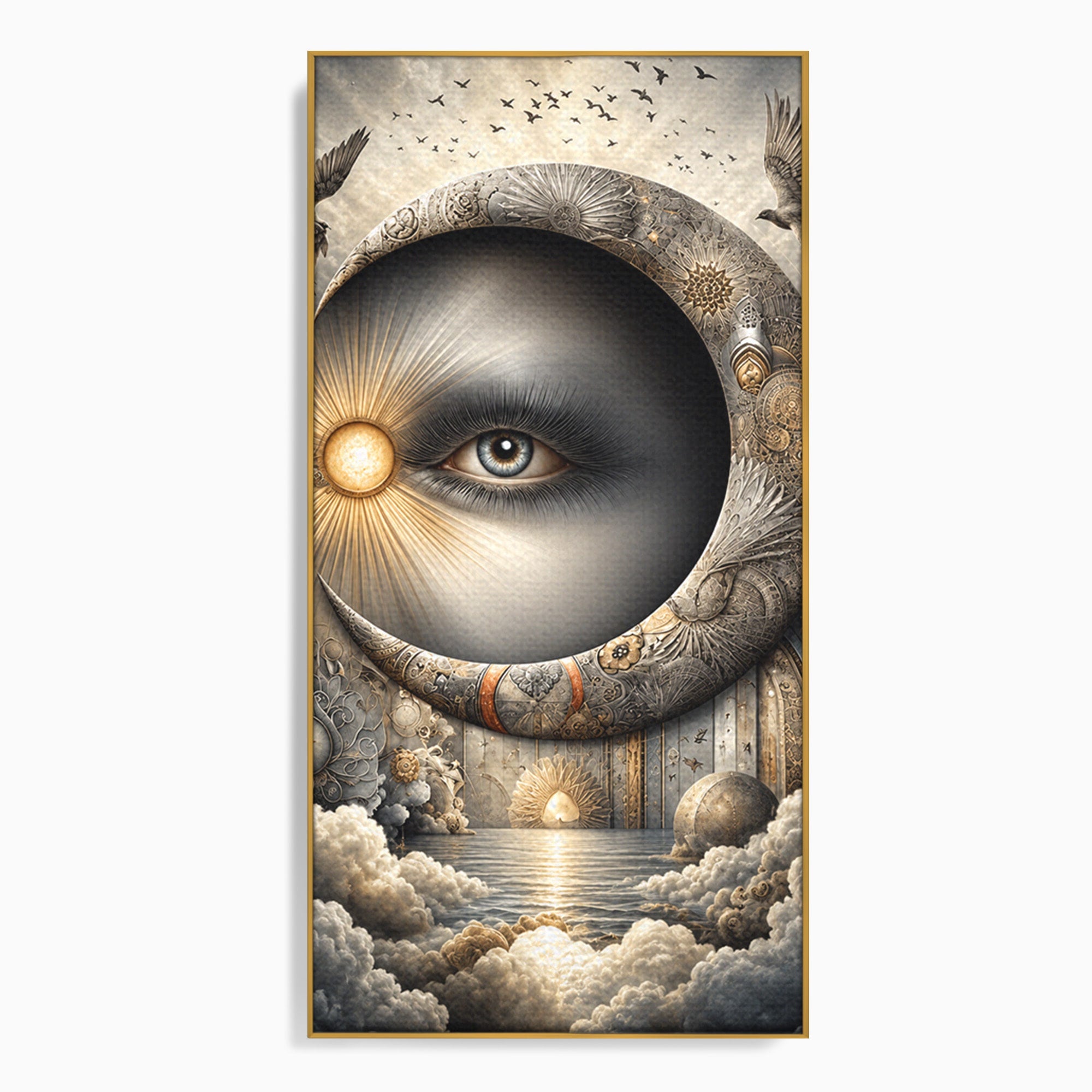 Tablou Canvas Premium LuxCanva® U1012, Ochiul Lunii, Fantezie, Cer, Luna, Ochi, Dormitor, Culori Vibrante