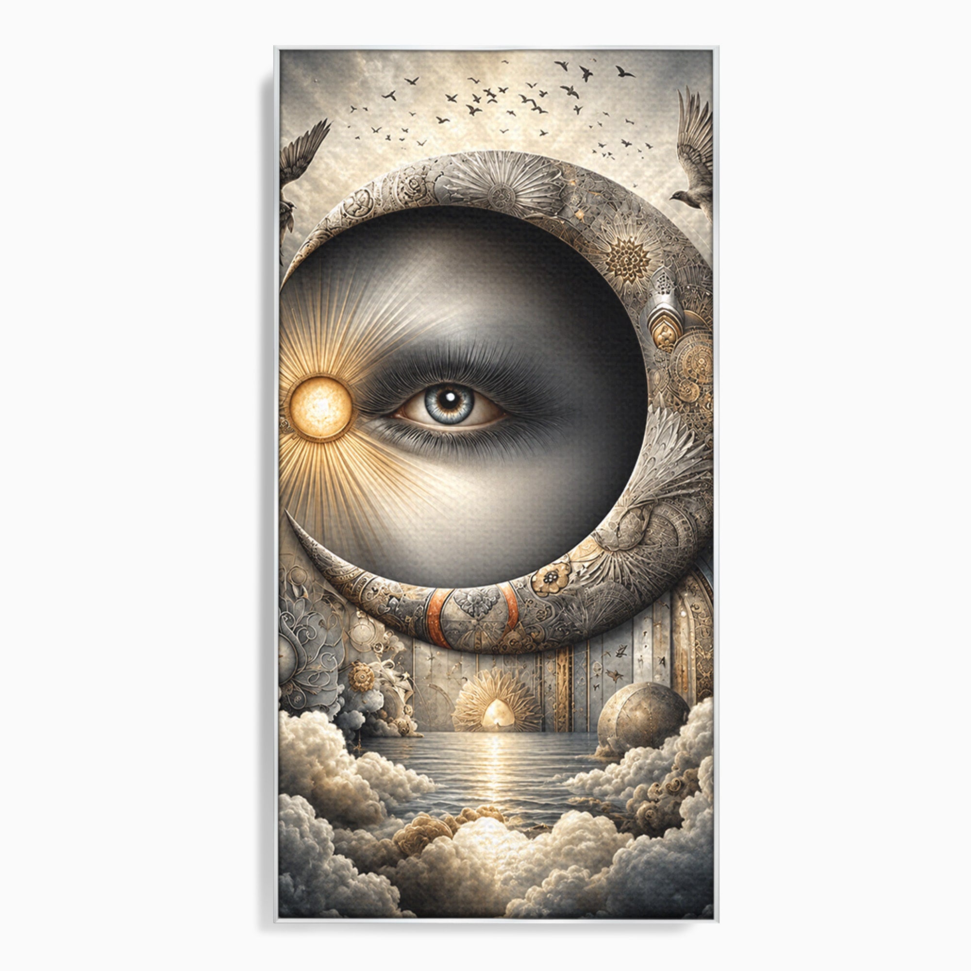 Tablou Canvas Premium LuxCanva® U1012, Ochiul Lunii, Fantezie, Cer, Luna, Ochi, Dormitor, Culori Vibrante