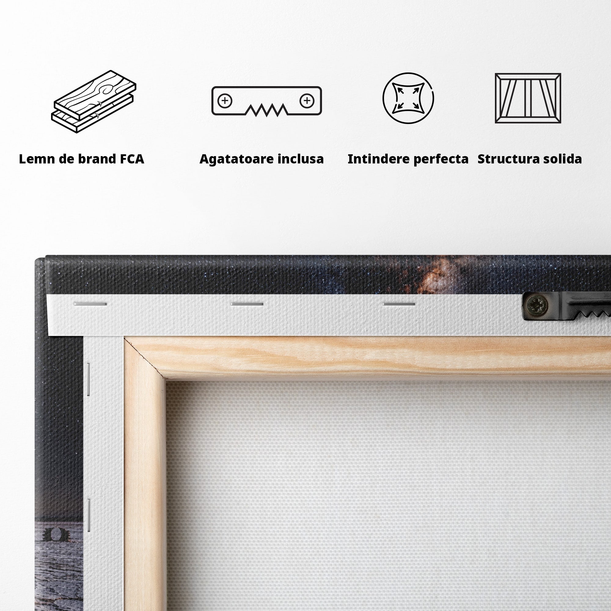 Tablou Canvas Premium LuxCanva® U1013, Femeie In Universul Mecanic, Stele, Mecanica, Desert, Fantezie, Femeie, Dormitor, Culori Vibrante