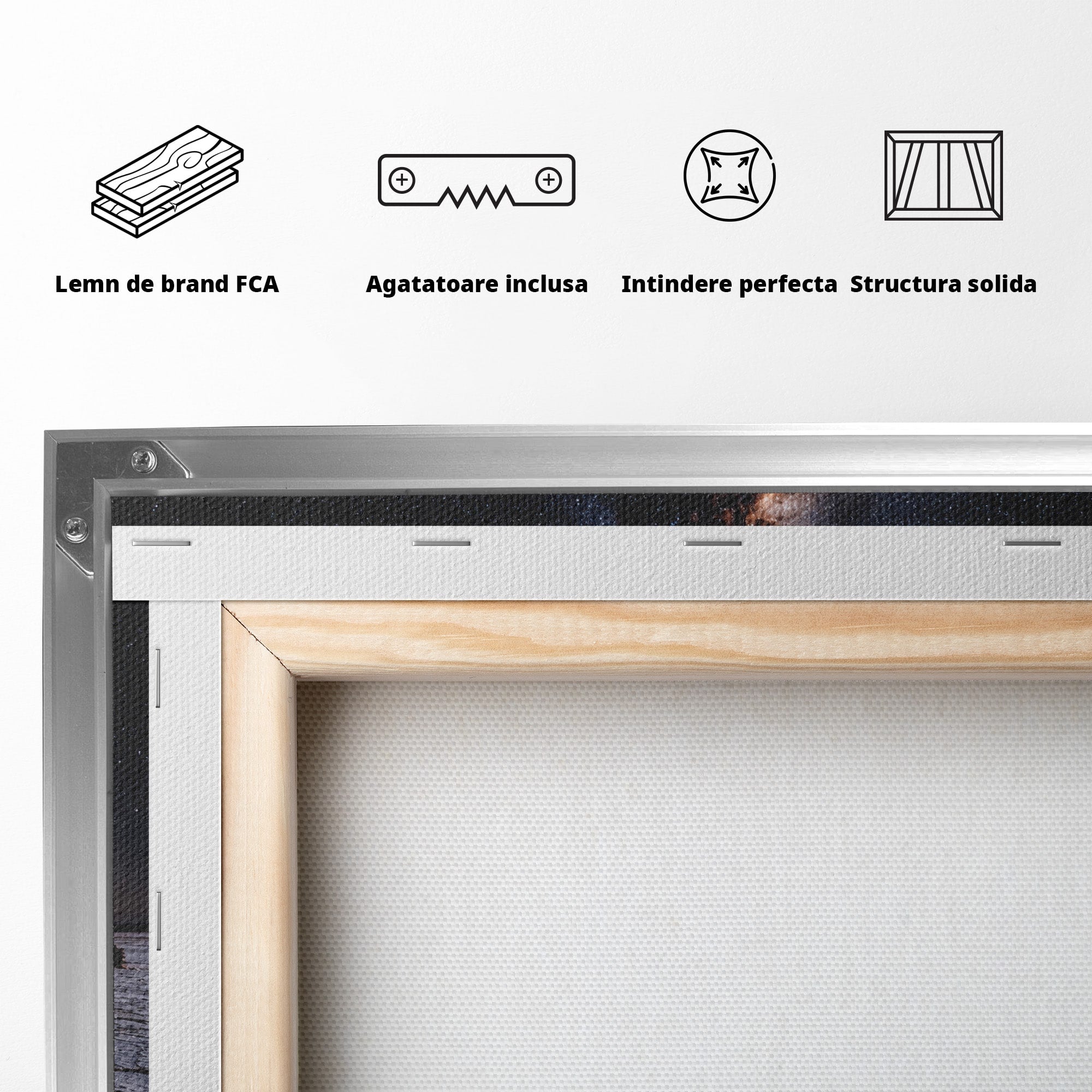 Tablou Canvas Premium LuxCanva® U1013, Femeie In Universul Mecanic, Stele, Mecanica, Desert, Fantezie, Femeie, Dormitor, Culori Vibrante