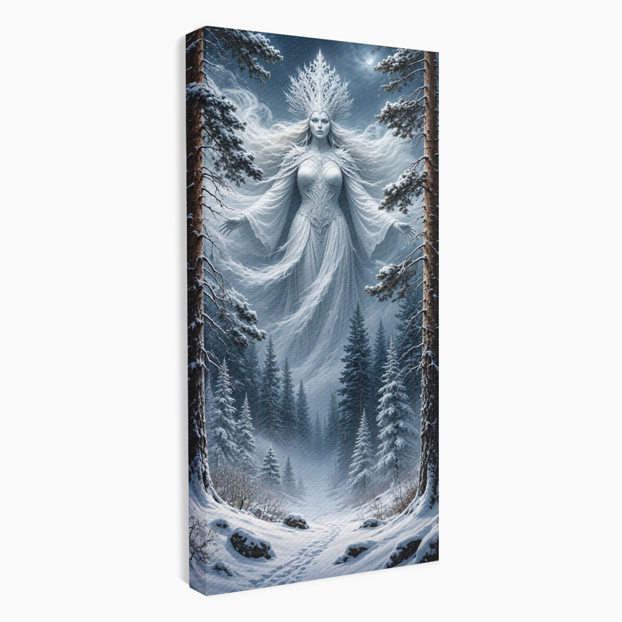Tablou Canvas Premium LuxCanva® U1014, Regina Zapezii, Iarna, Padure, Fantezie, Regina, Dormitor, Culori Vibrante