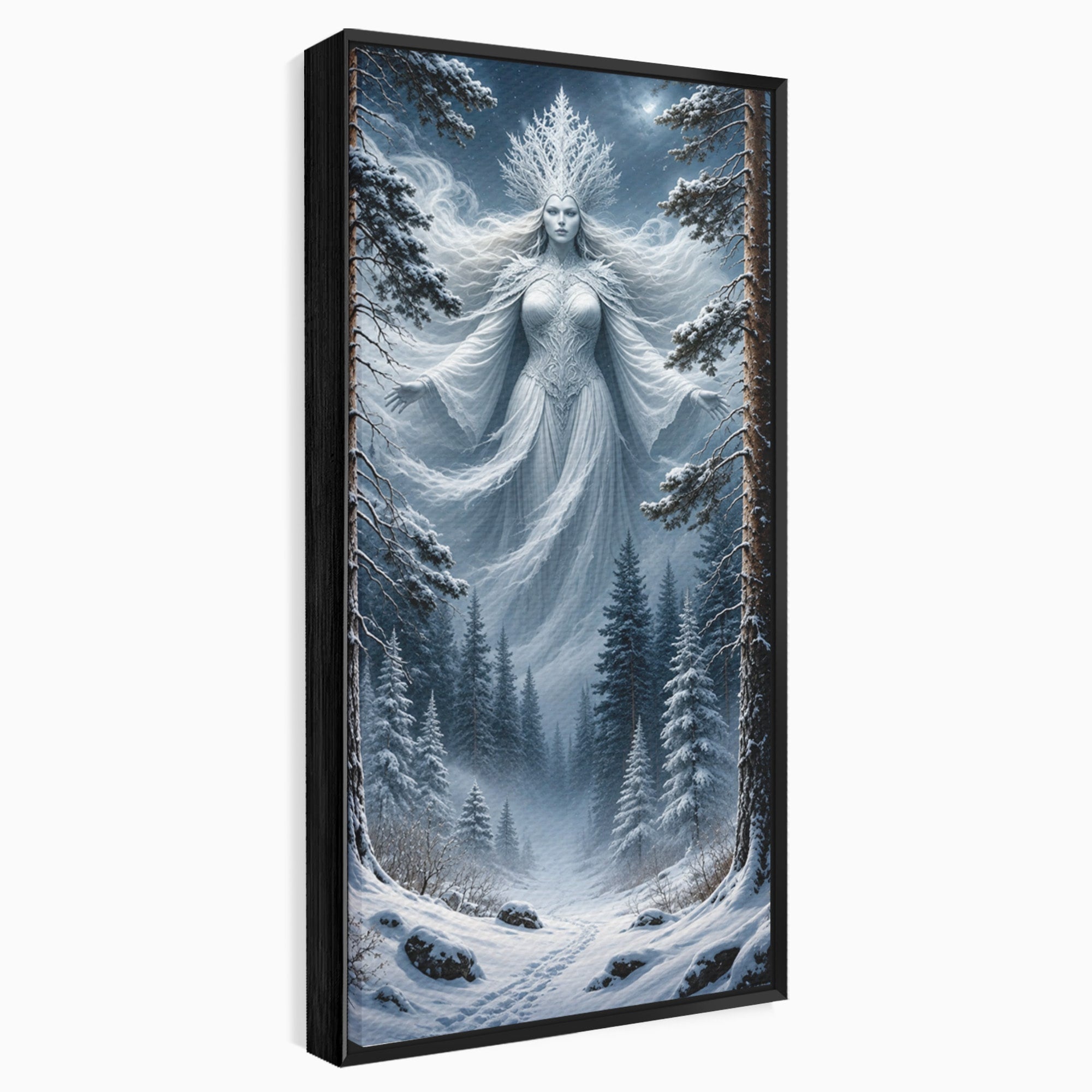 Tablou Canvas Premium LuxCanva® U1014, Regina Zapezii, Iarna, Padure, Fantezie, Regina, Dormitor, Culori Vibrante