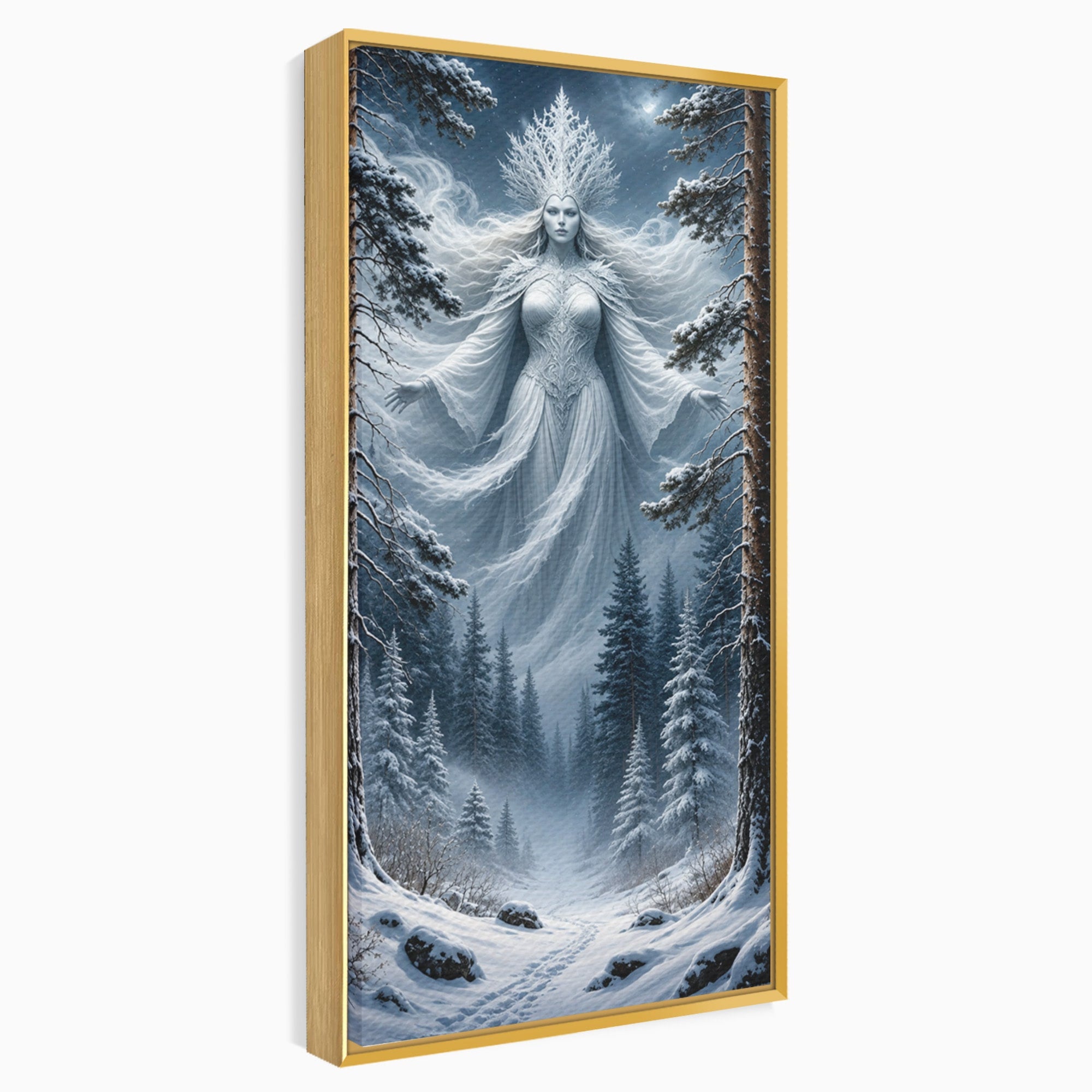 Tablou Canvas Premium LuxCanva® U1014, Regina Zapezii, Iarna, Padure, Fantezie, Regina, Dormitor, Culori Vibrante