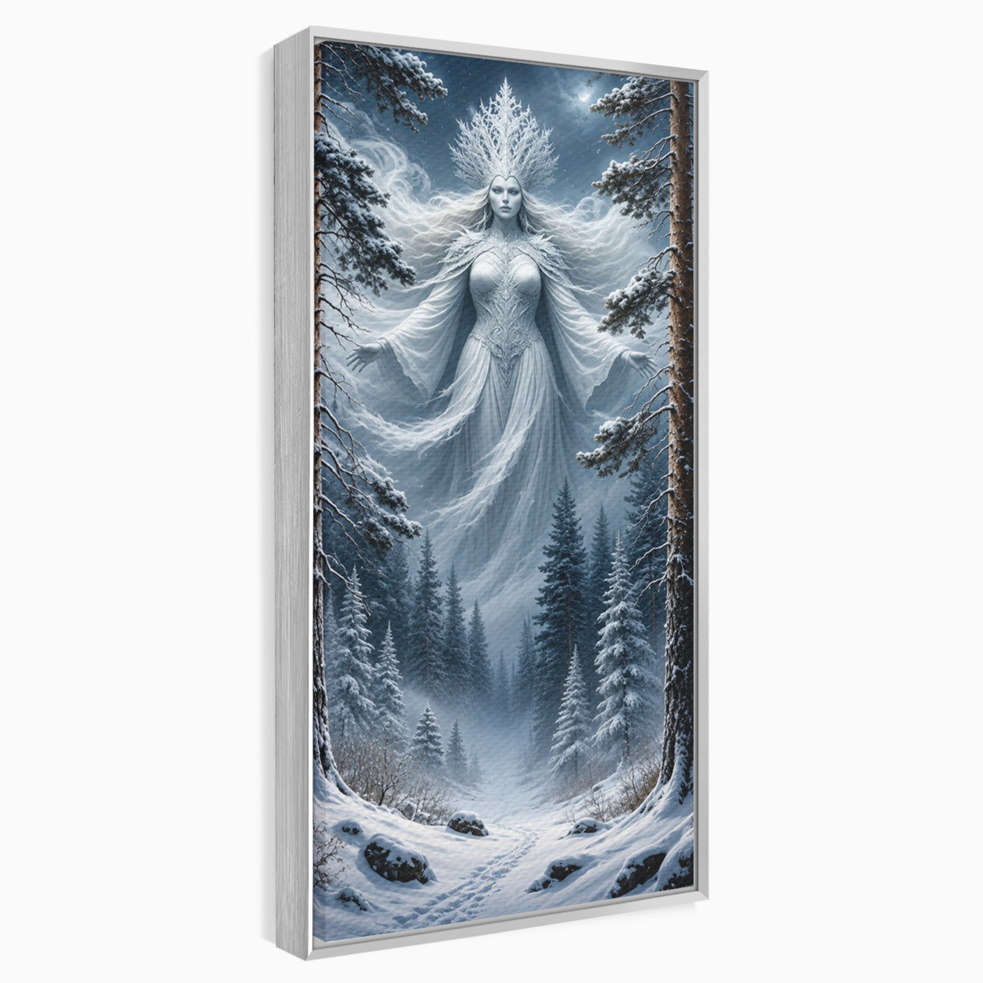 Tablou Canvas Premium LuxCanva® U1014, Regina Zapezii, Iarna, Padure, Fantezie, Regina, Dormitor, Culori Vibrante