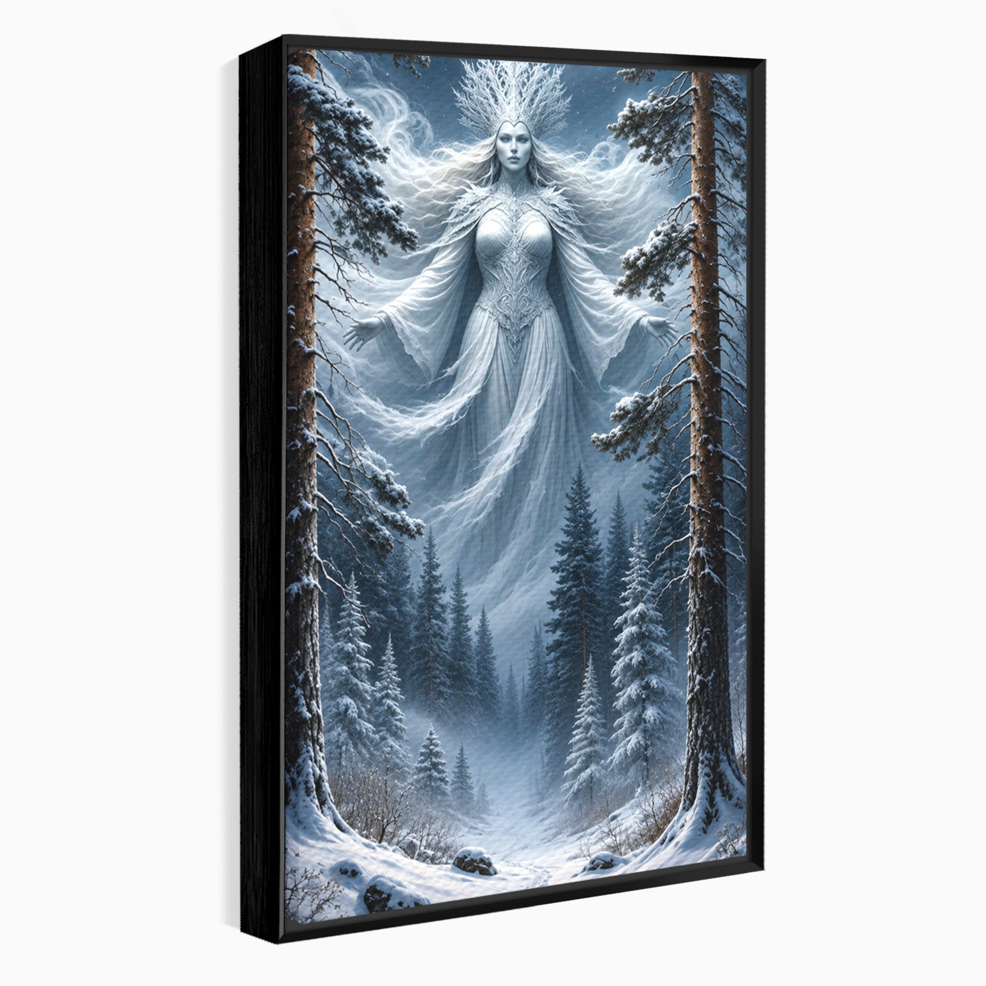 Tablou Canvas Premium LuxCanva® U1014, Regina Zapezii, Iarna, Padure, Fantezie, Regina, Dormitor, Culori Vibrante