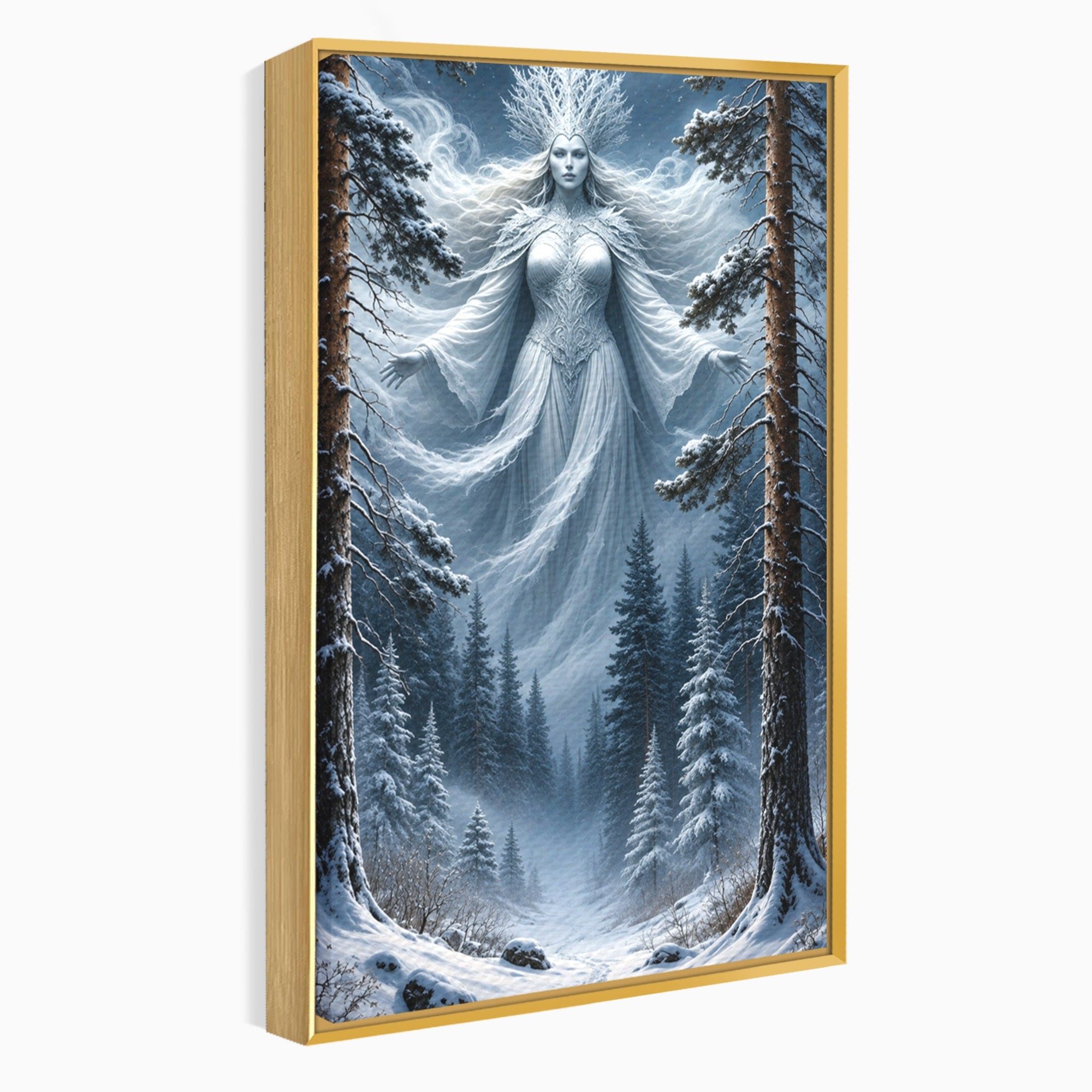 Tablou Canvas Premium LuxCanva® U1014, Regina Zapezii, Iarna, Padure, Fantezie, Regina, Dormitor, Culori Vibrante