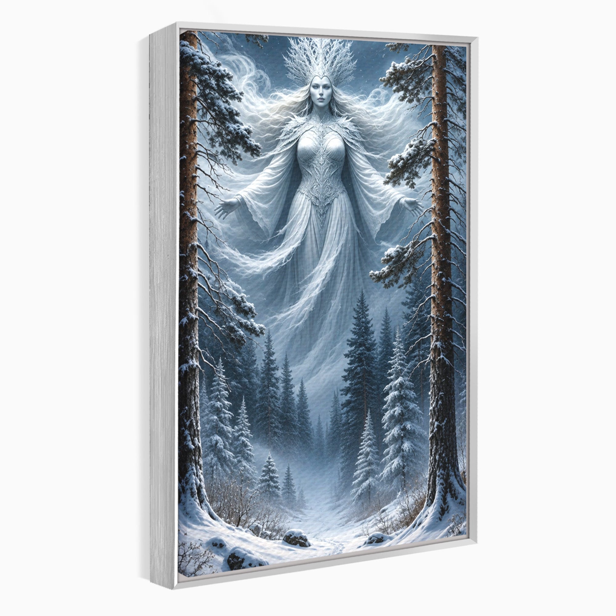 Tablou Canvas Premium LuxCanva® U1014, Regina Zapezii, Iarna, Padure, Fantezie, Regina, Dormitor, Culori Vibrante