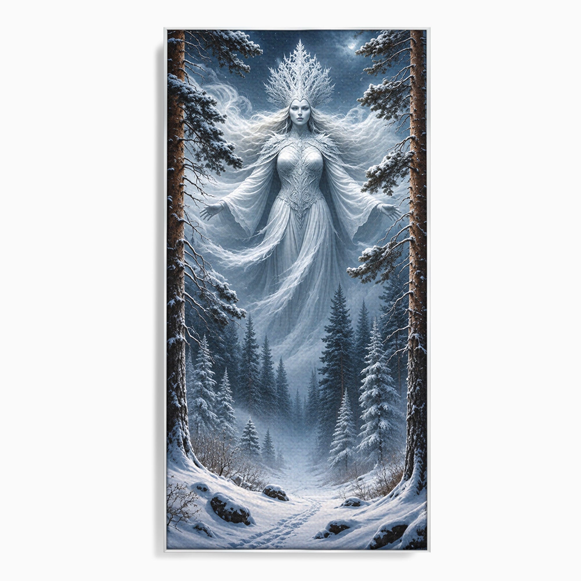 Tablou Canvas Premium LuxCanva® U1014, Regina Zapezii, Iarna, Padure, Fantezie, Regina, Dormitor, Culori Vibrante