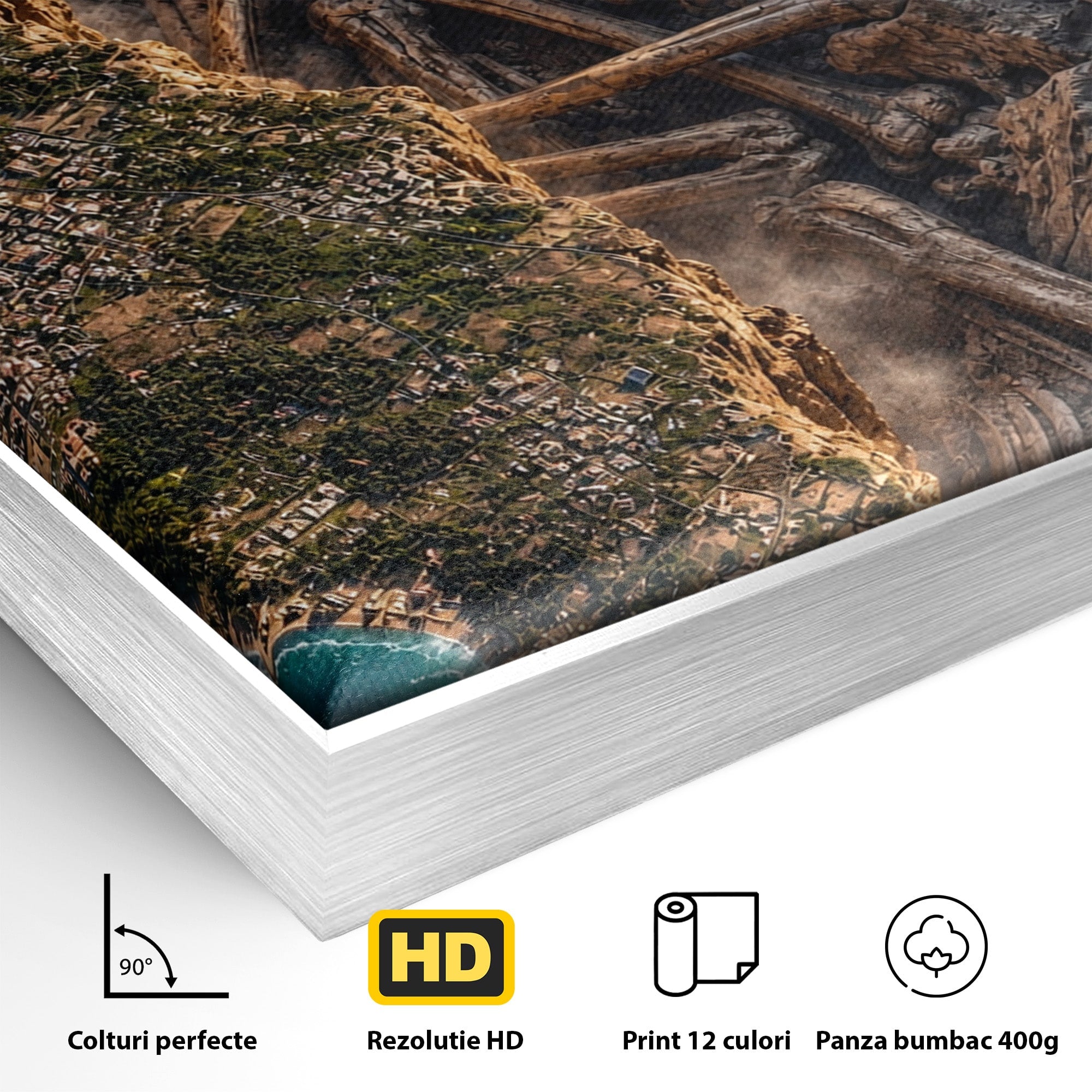 Tablou Canvas Premium LuxCanva® U1015, Gigant Ascuns Sub Pamant, Peisaj, Gigant, Aventura, Mister, Living, Culori Vibrante