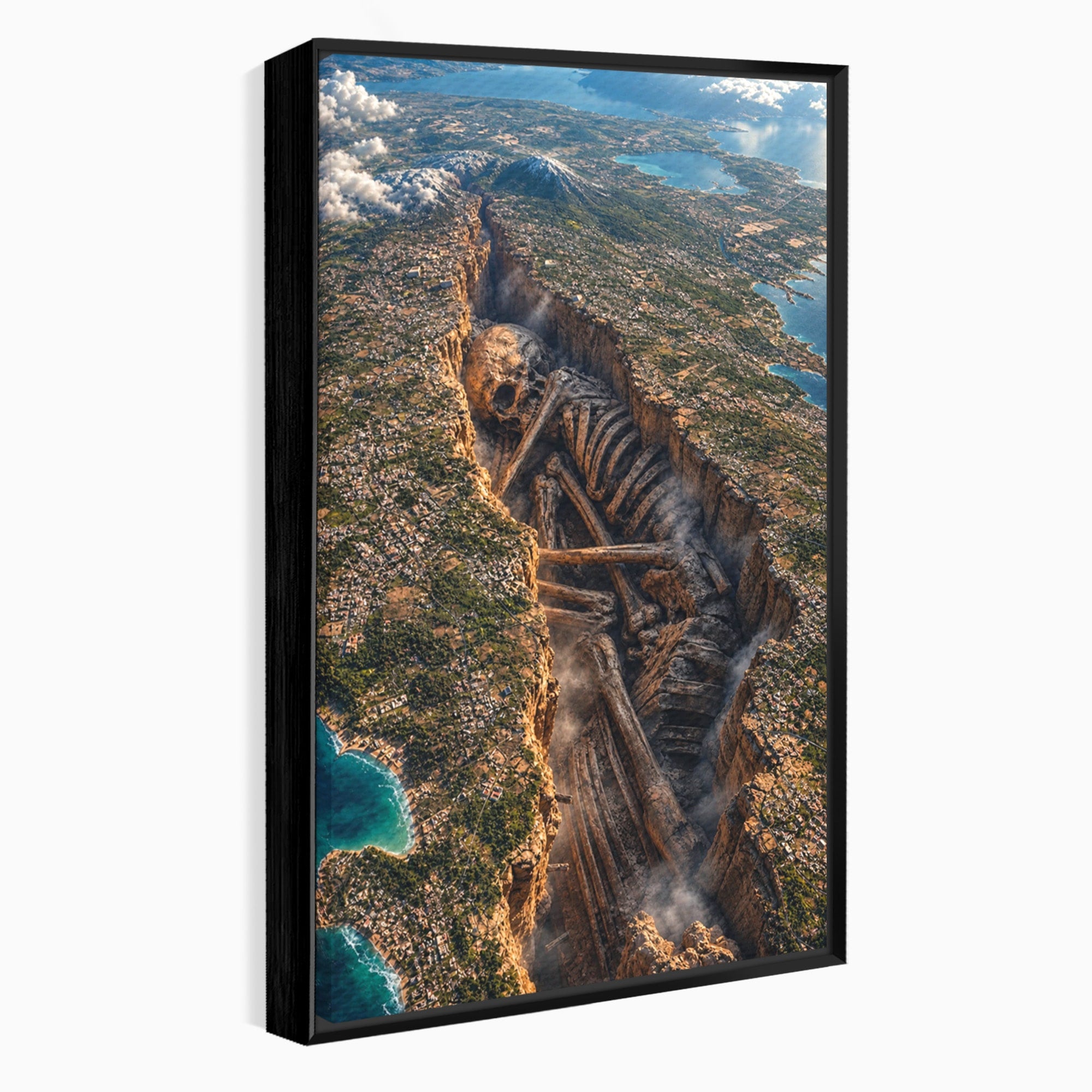 Tablou Canvas Premium LuxCanva® U1015, Gigant Ascuns Sub Pamant, Peisaj, Gigant, Aventura, Mister, Living, Culori Vibrante