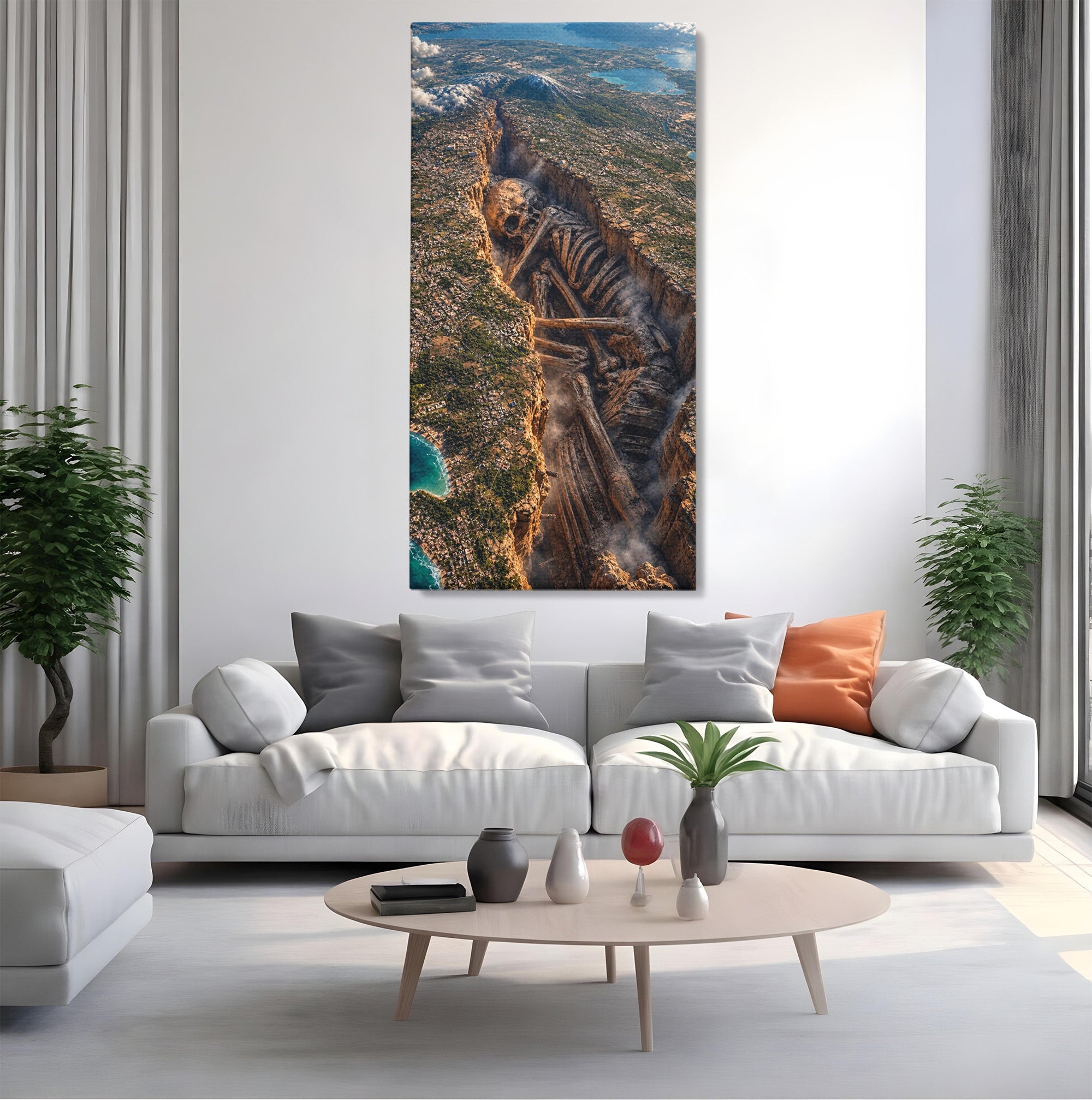 Tablou Canvas Premium LuxCanva® U1015, Gigant Ascuns Sub Pamant, Peisaj, Gigant, Aventura, Mister, Living, Culori Vibrante