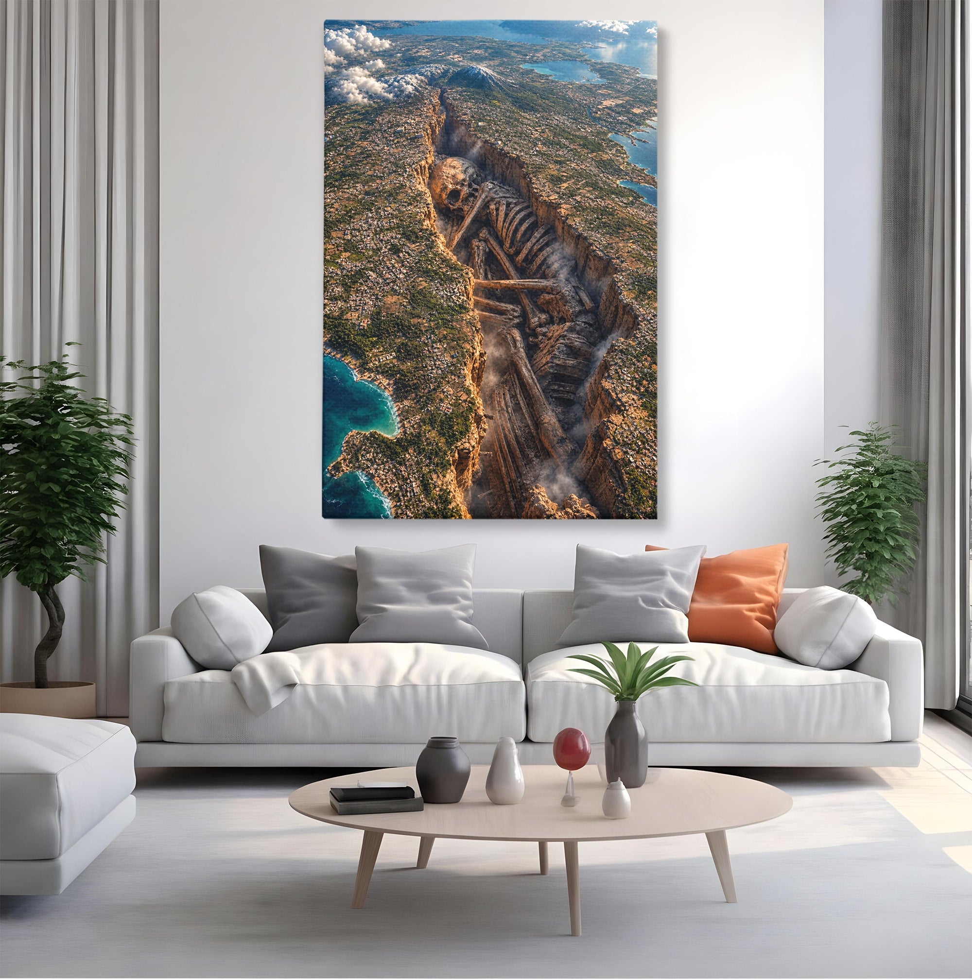 Tablou Canvas Premium LuxCanva® U1015, Gigant Ascuns Sub Pamant, Peisaj, Gigant, Aventura, Mister, Living, Culori Vibrante