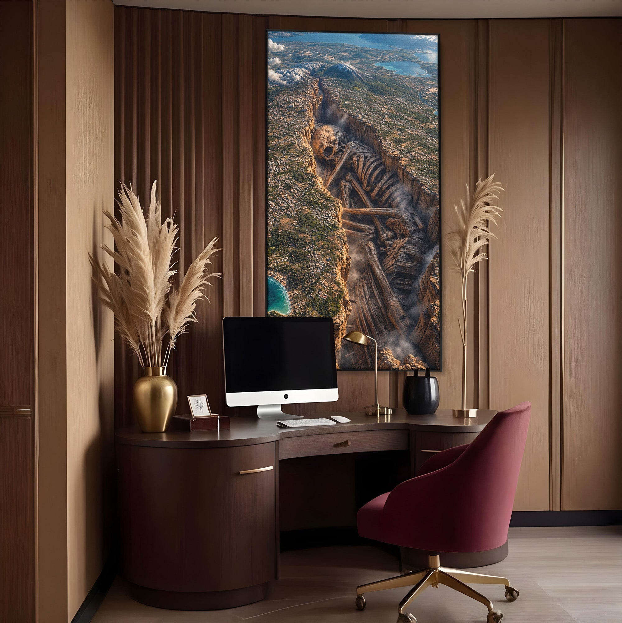 Tablou Canvas Premium LuxCanva® U1015, Gigant Ascuns Sub Pamant, Peisaj, Gigant, Aventura, Mister, Living, Culori Vibrante