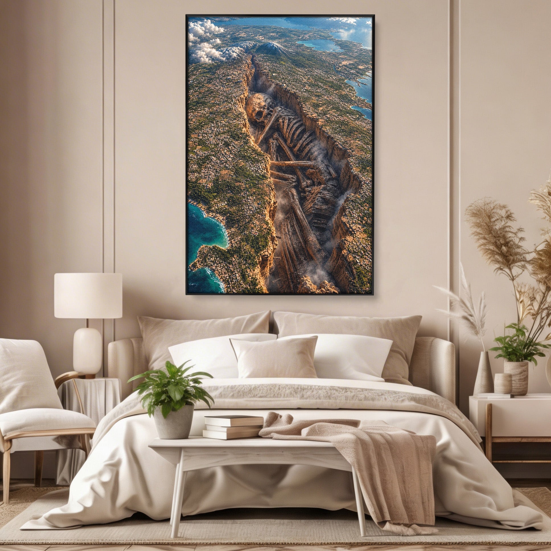 Tablou Canvas Premium LuxCanva® U1015, Gigant Ascuns Sub Pamant, Peisaj, Gigant, Aventura, Mister, Living, Culori Vibrante