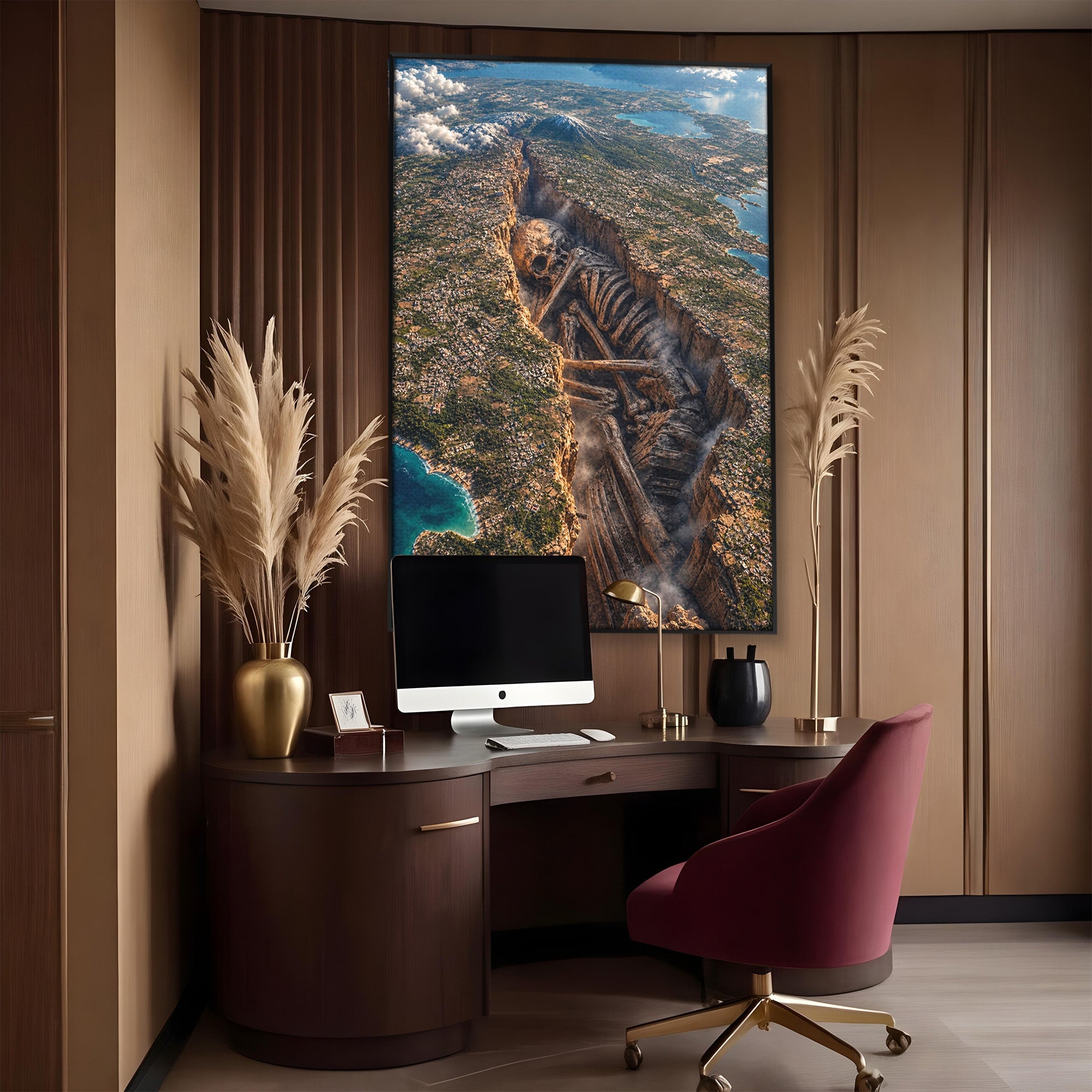 Tablou Canvas Premium LuxCanva® U1015, Gigant Ascuns Sub Pamant, Peisaj, Gigant, Aventura, Mister, Living, Culori Vibrante