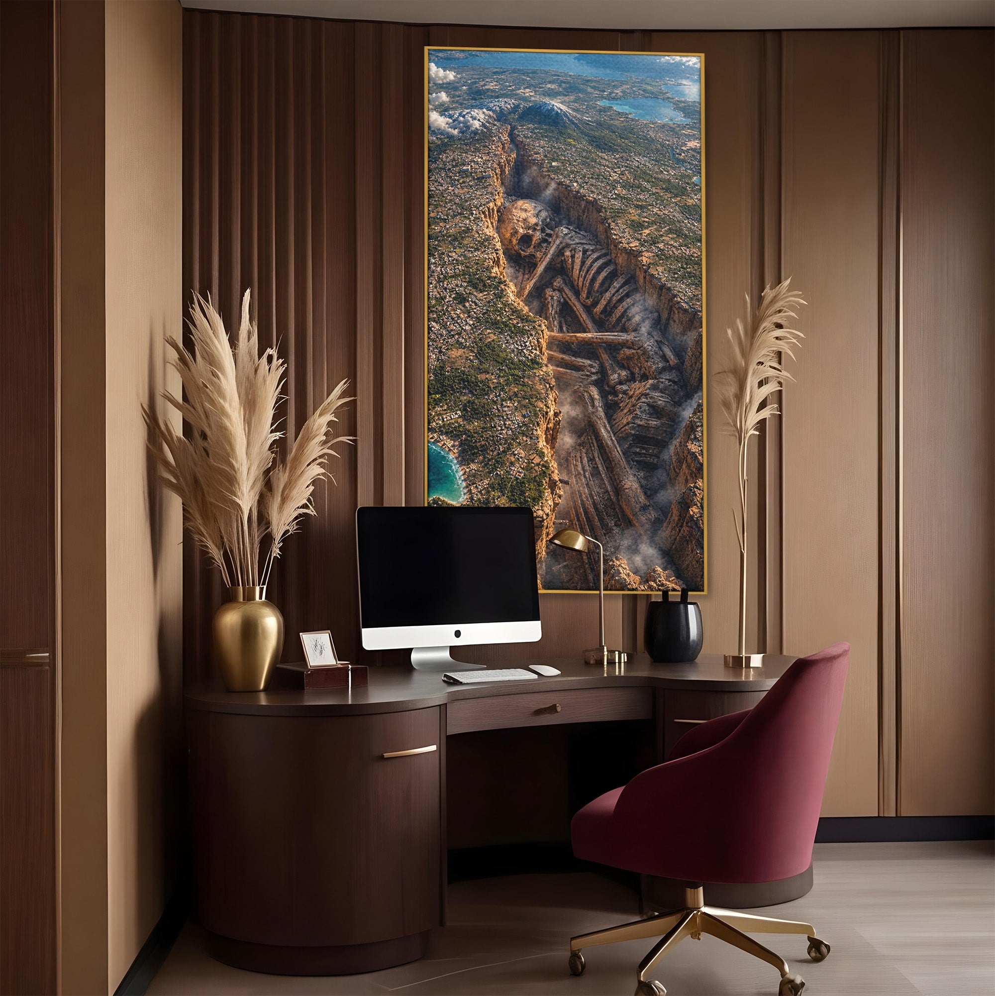 Tablou Canvas Premium LuxCanva® U1015, Gigant Ascuns Sub Pamant, Peisaj, Gigant, Aventura, Mister, Living, Culori Vibrante