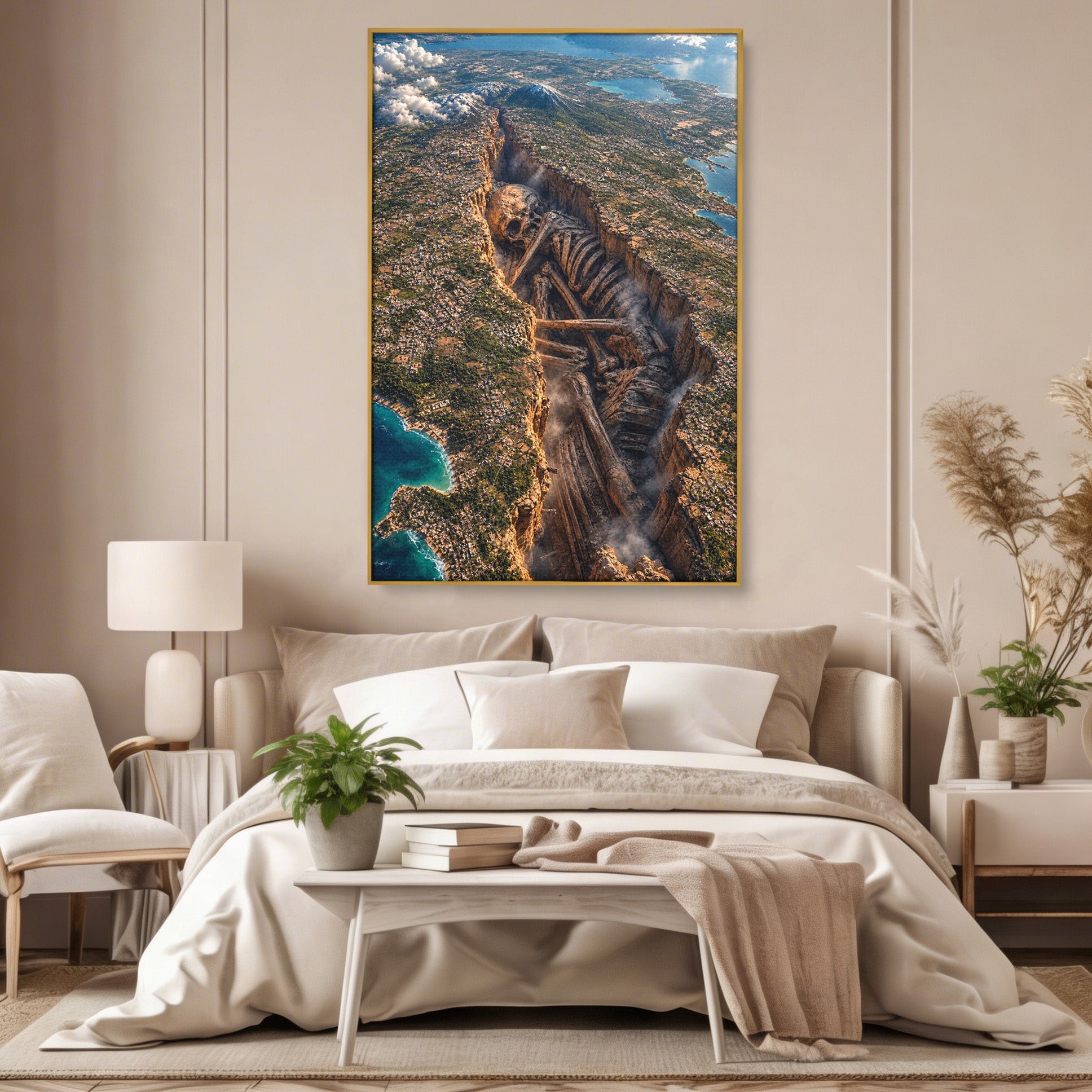 Tablou Canvas Premium LuxCanva® U1015, Gigant Ascuns Sub Pamant, Peisaj, Gigant, Aventura, Mister, Living, Culori Vibrante